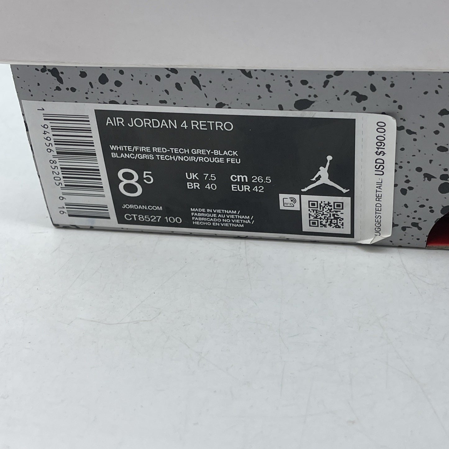 Size 8.5 - Air Jordan 4 Retro Mid White Oreo (CT8527-100)