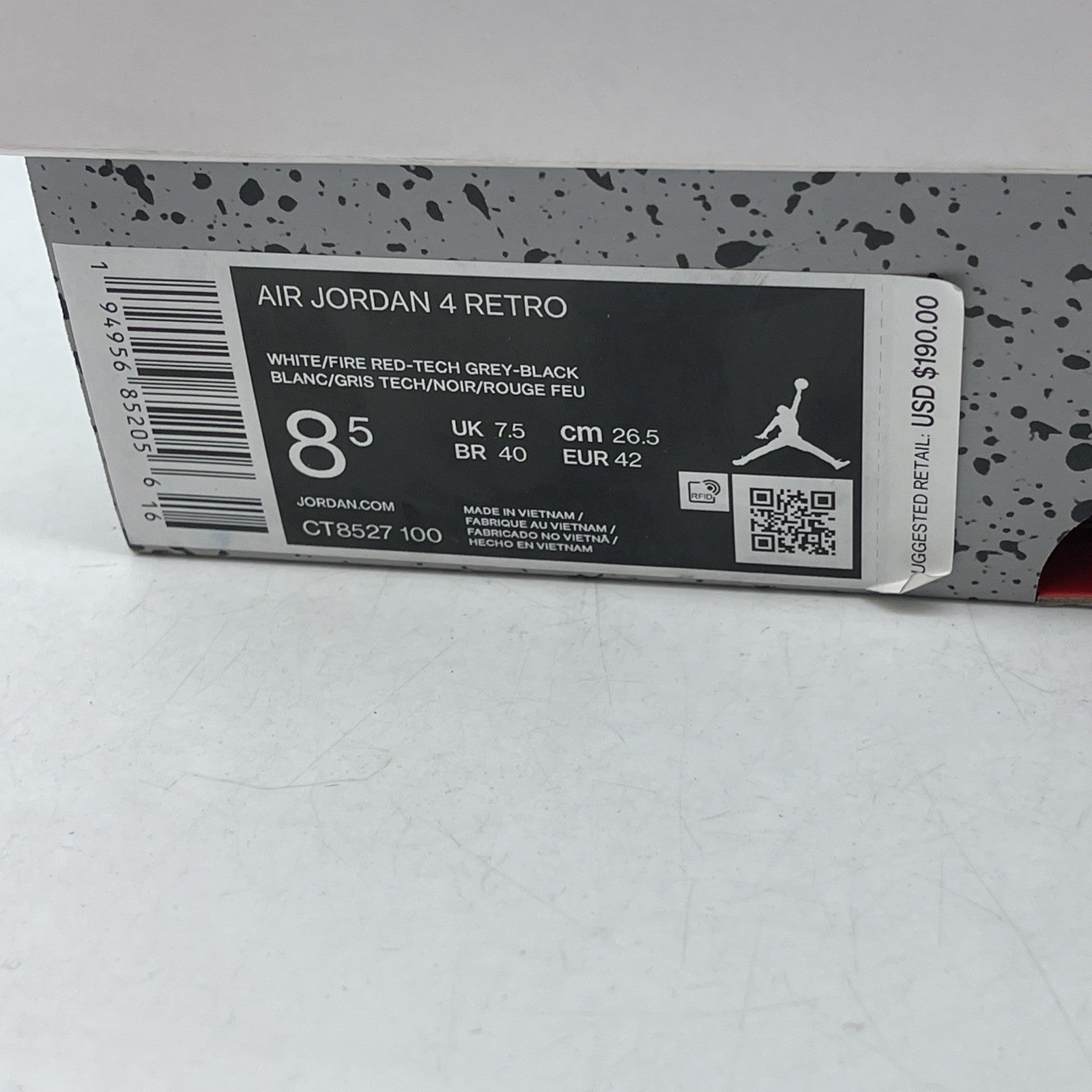 Size 8.5 - Air Jordan 4 Retro Mid White Oreo (CT8527-100)