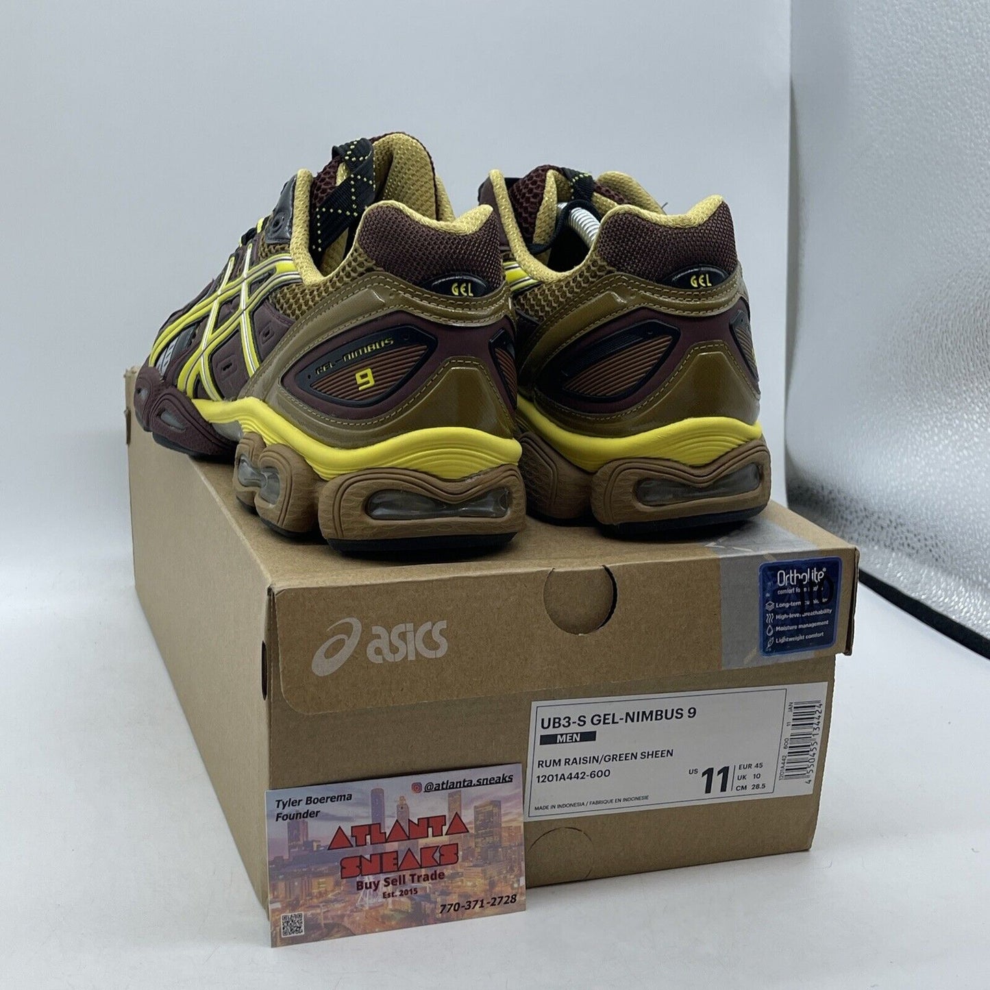 Size 11 - ASICS Kiko Kostadinov x UB3-S Gel Nimbus 9 Rum Raisin (1201A442-600)