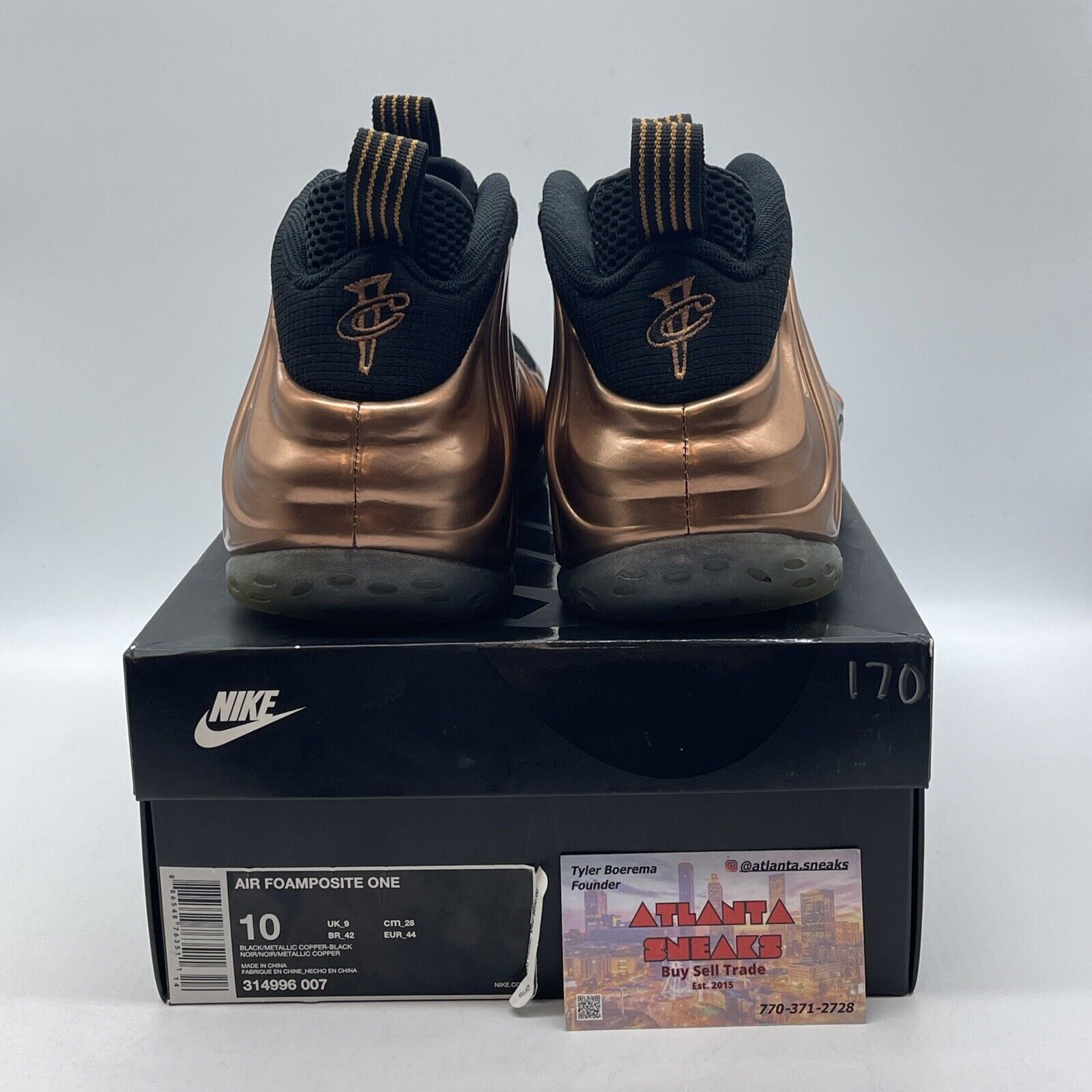 Size 10 - Nike Air Foamposite One 2017 Copper Black (314996-007)