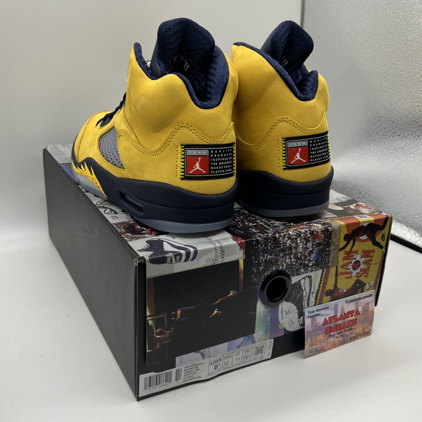 Size 8.5 - Air Jordan 5 Retro SP Michigan Brand New Og All Yellow Navy Black DS