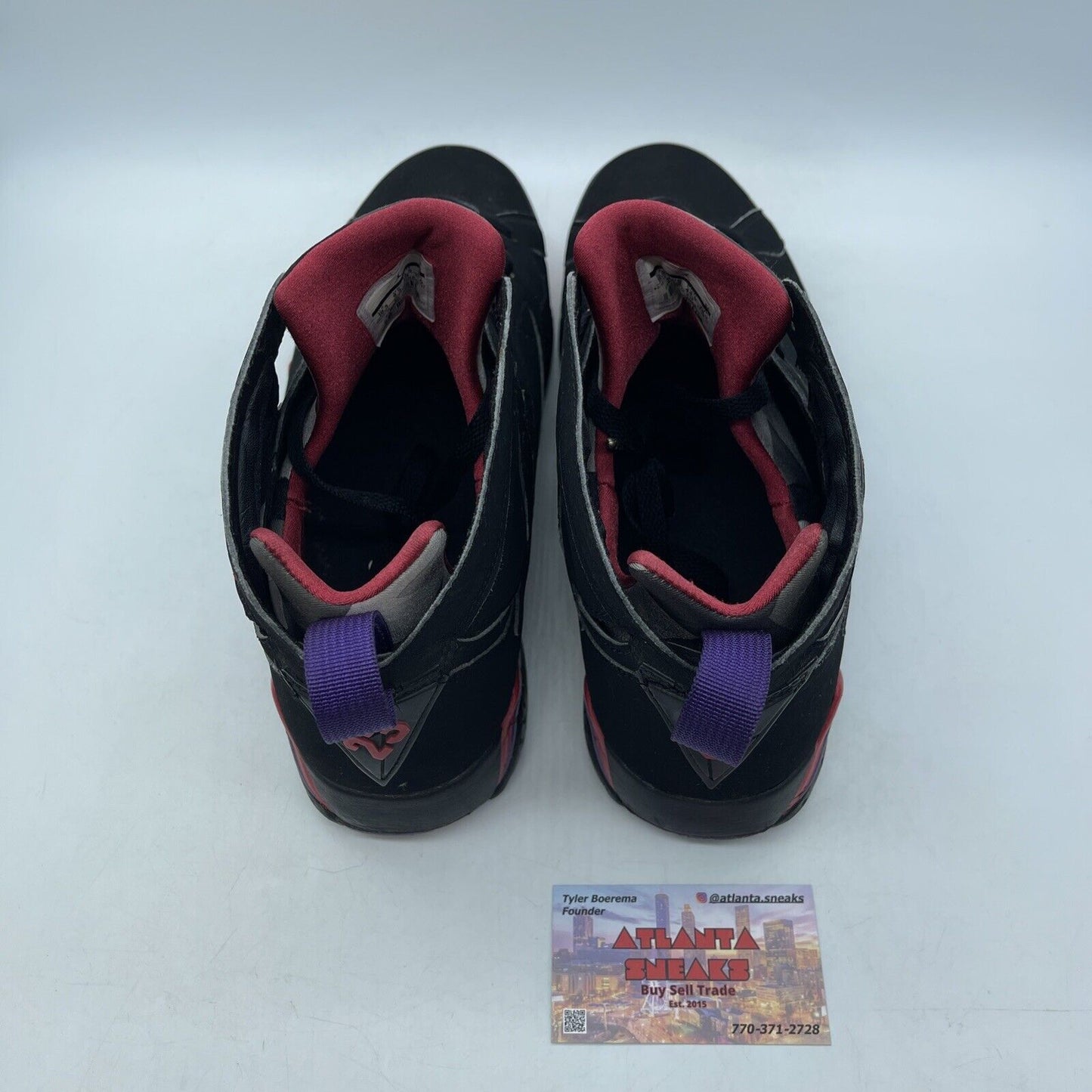 Size 10.5 - Air Jordan 7 Retro 2012 Raptor Black Red Purple (304775-018)