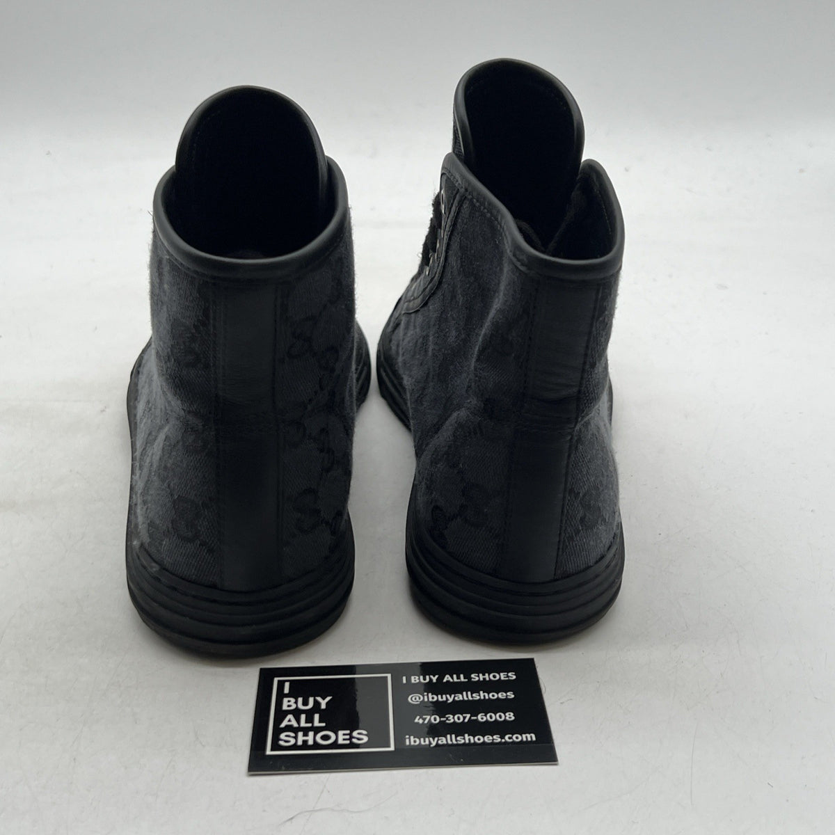 Size 8G - Gucci GG Supreme Monogram High Mens Black Sneakers