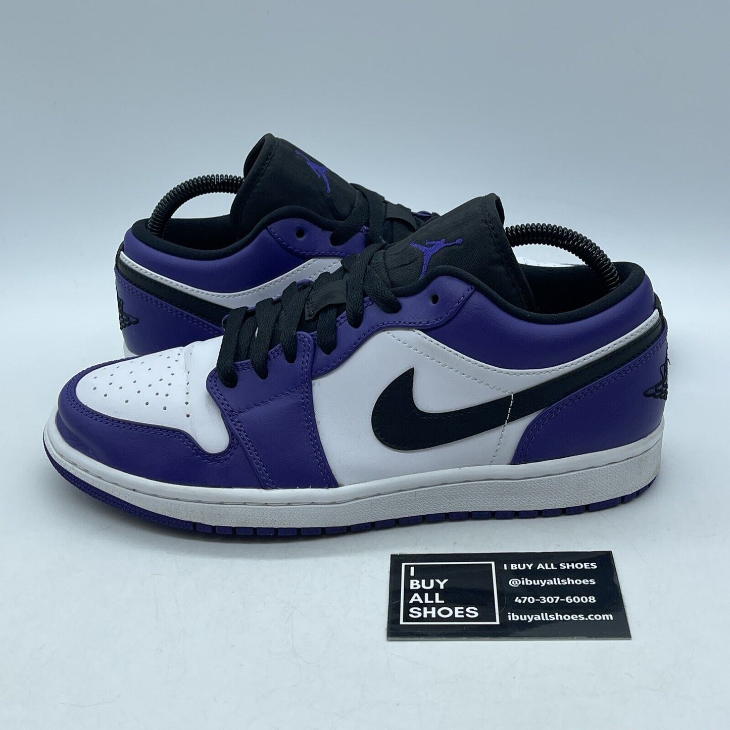 Size 8 - Air Jordan 1 Low Court Purple Black White Leather Suede (553558-500)