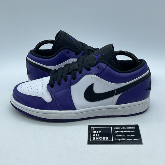 Size 8 - Air Jordan 1 Low Court Purple Black White Leather Suede (553558-500)