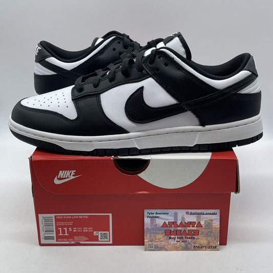 Size 11.5 - Nike Dunk Low Black White Leather (DD1391-100)