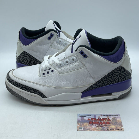 Size 12 - Jordan 3 Retro Mid Dark Iris Purple White Grey Black (CT8532-105)