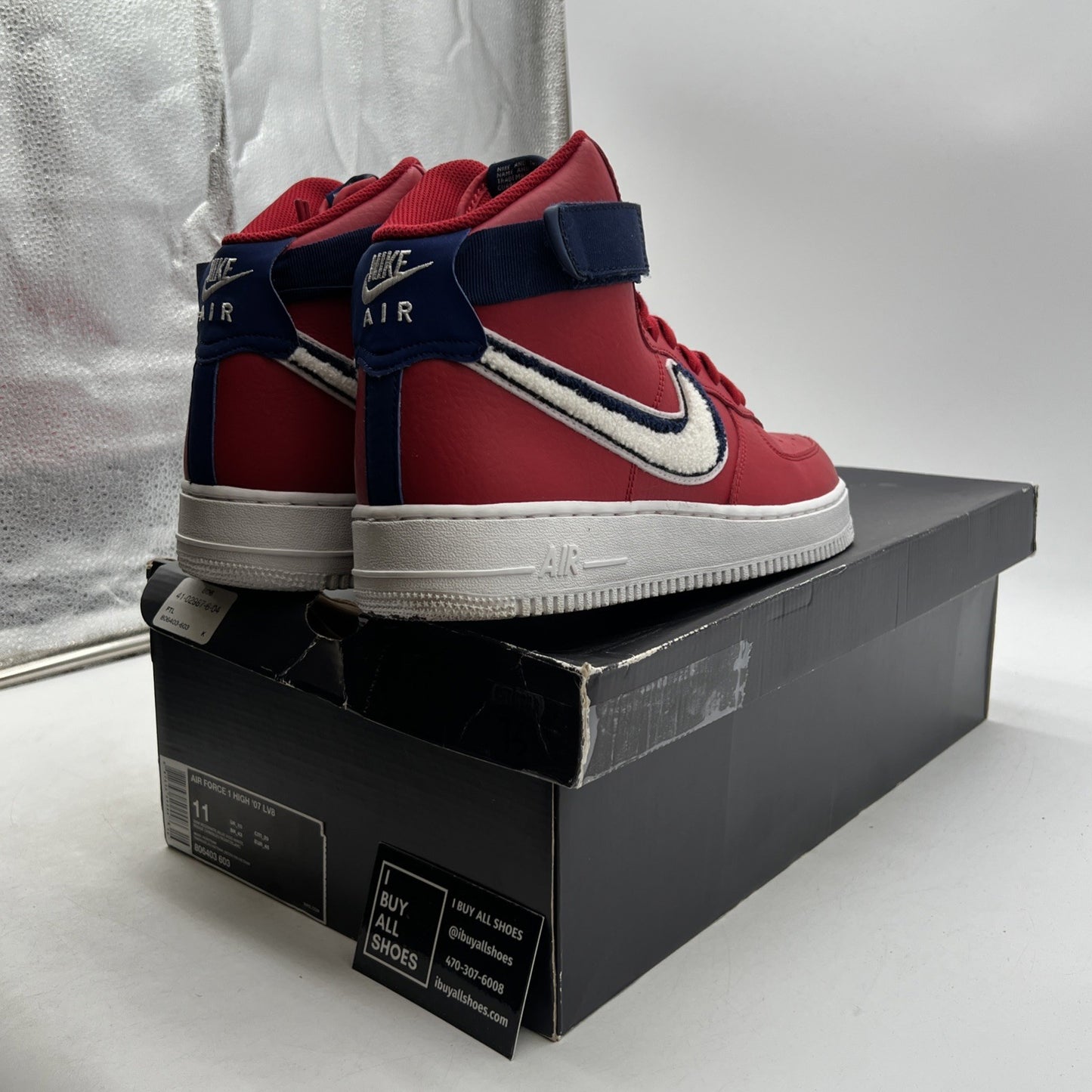 Size 11 - Nike Air Force 1 '07 LV8 High Red (806403-603)