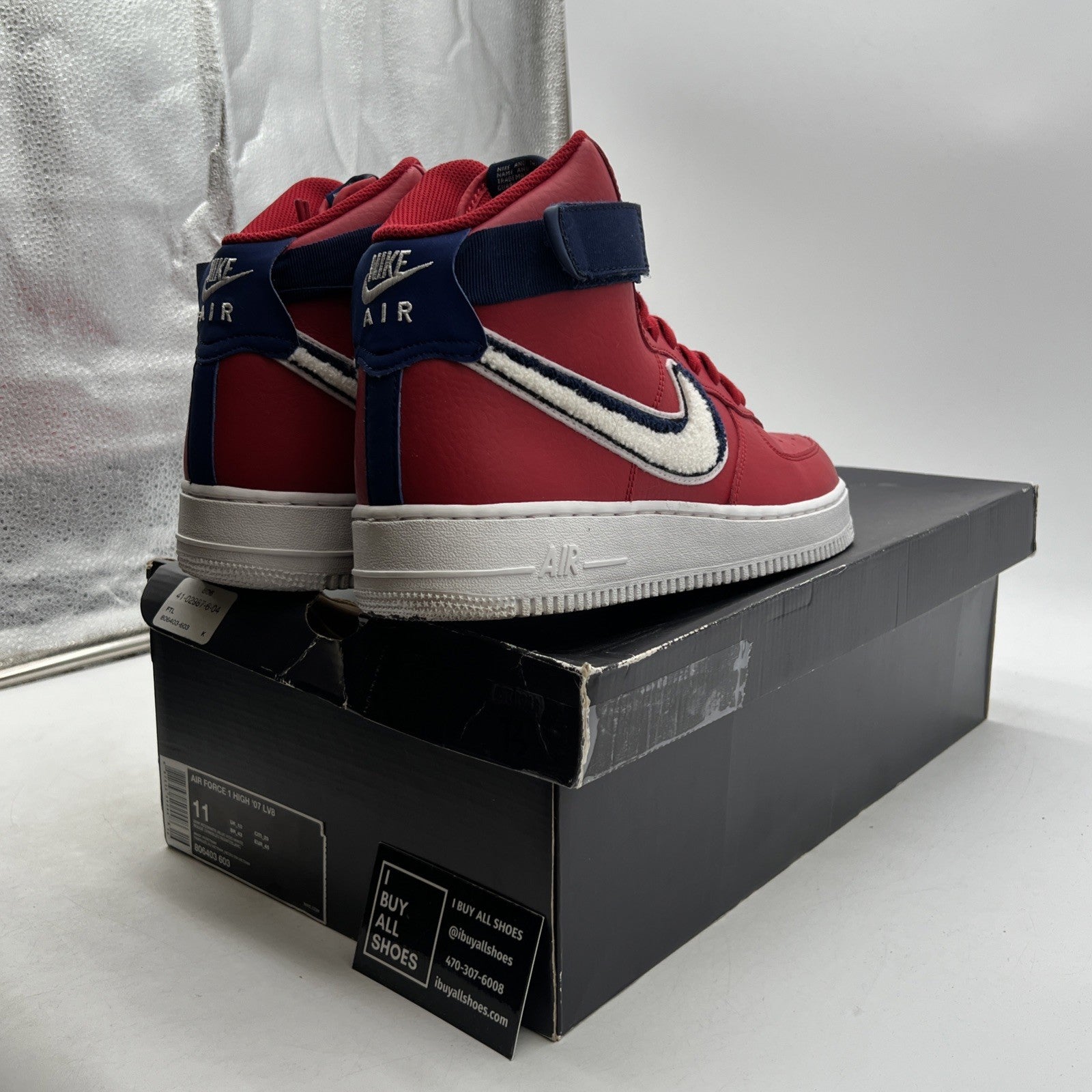 Size 11 - Nike Air Force 1 '07 LV8 High Red (806403-603)