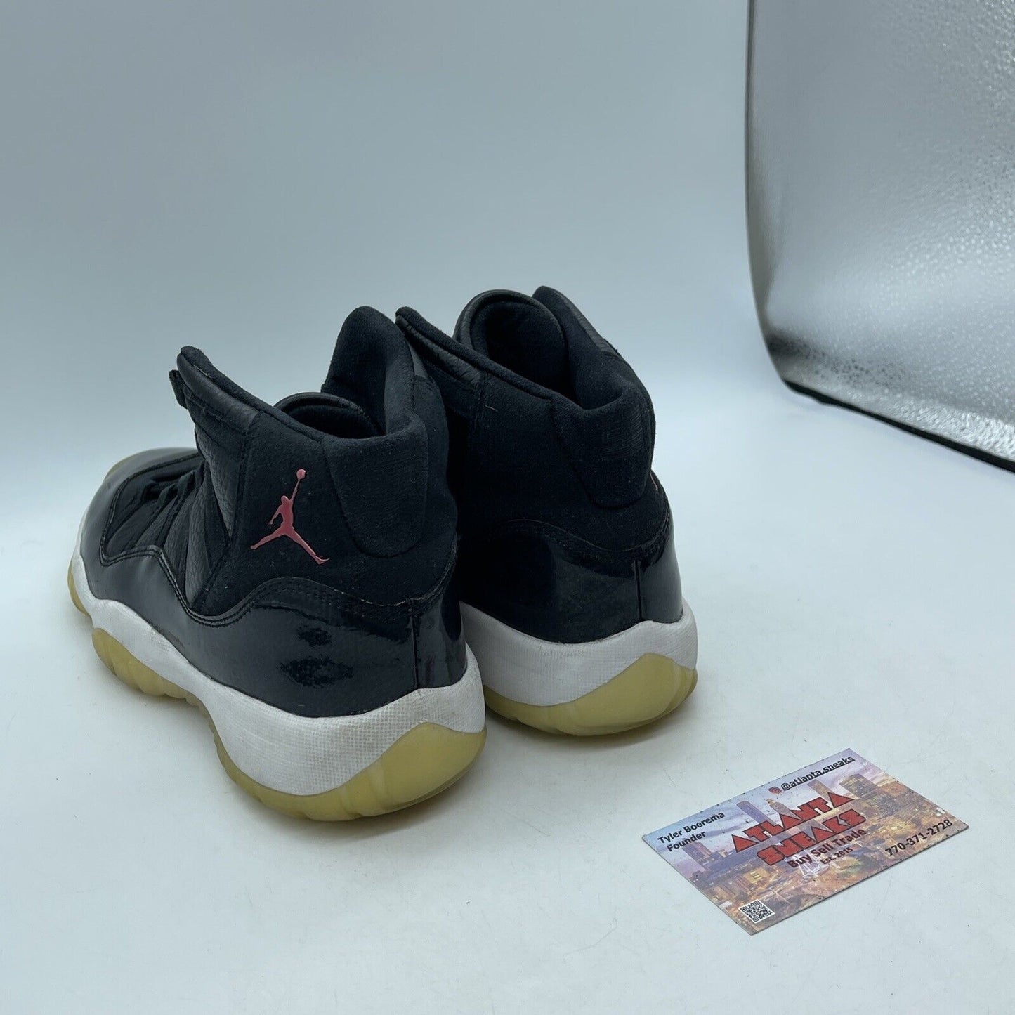 Size 7Y (GS) - Jordan 11 Mid 72-10 Black Red Grey Suede Leather (378038-002)