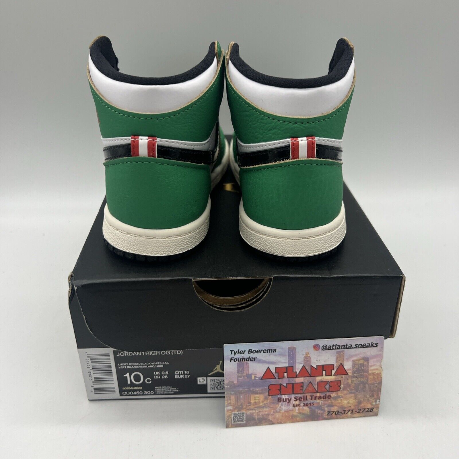 Nike Air Jordan 1 Retro High Lucky Green Baby CU0450-300 Sz 10C Brand New Og All