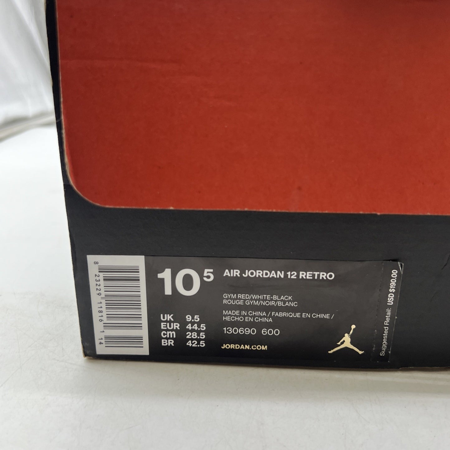 Size 10.5 - Air Jordan 12 Retro Gym Red (130690-600)