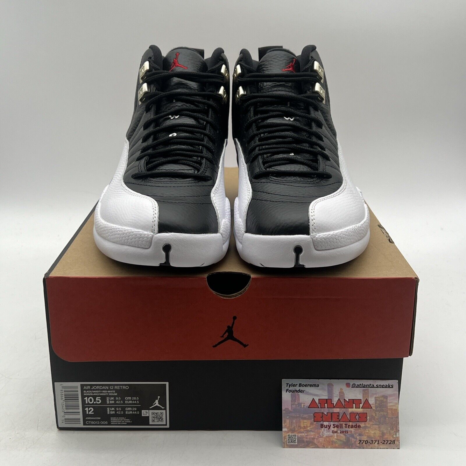 Size 10.5 - Jordan 12 Retro Mid Playoff Black White Leather (CT8013-006)