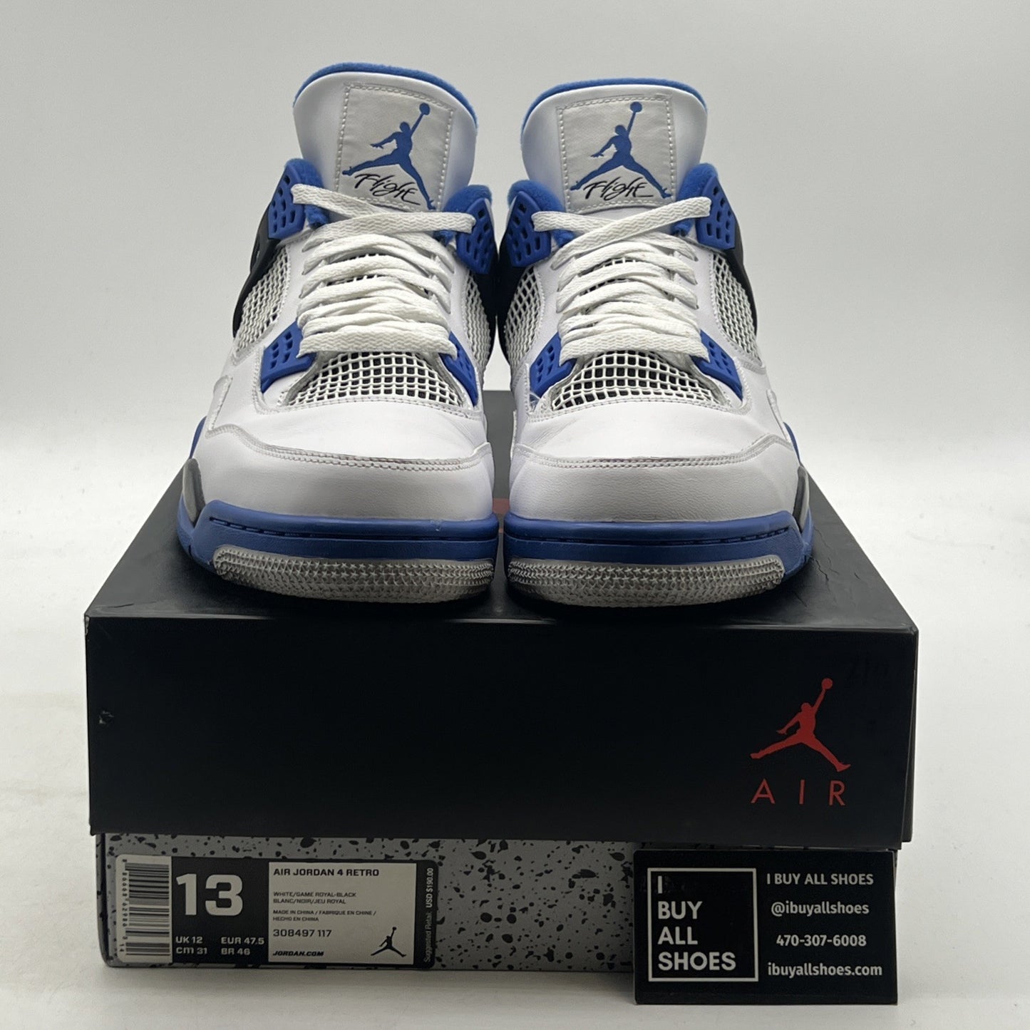 Size 13 - Air Jordan 4 Retro Mid Motorsports (308497-117)
