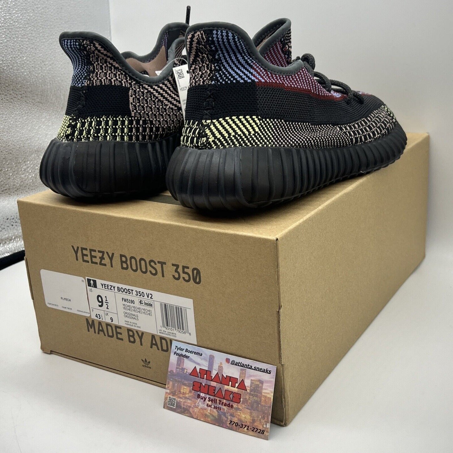 Size 9.5 - adidas Yeezy Boost 350 V2 Yecheil Non-Reflective Brand New Og All