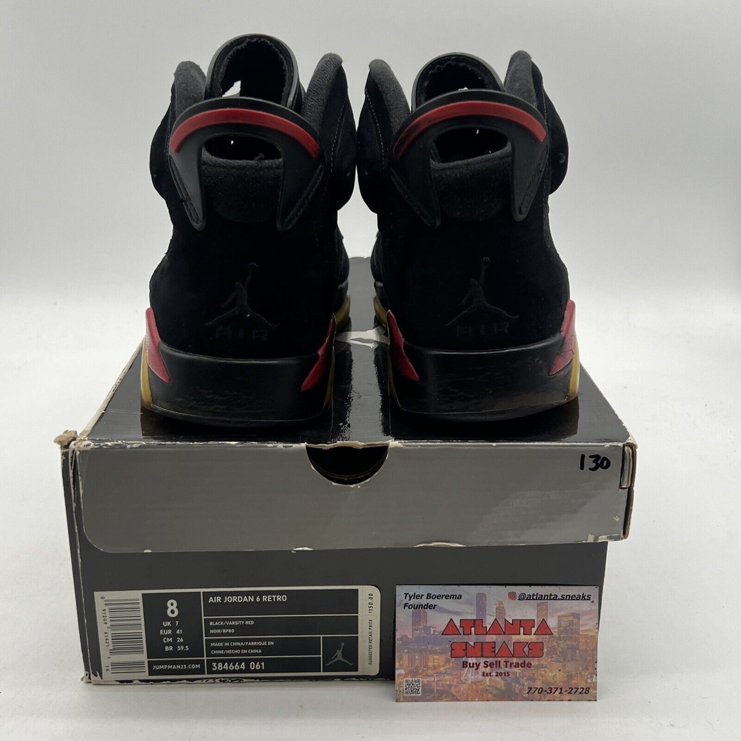 Size 8 - Air Jordan 6 Retro 2010 Varsity Red (384664-061)