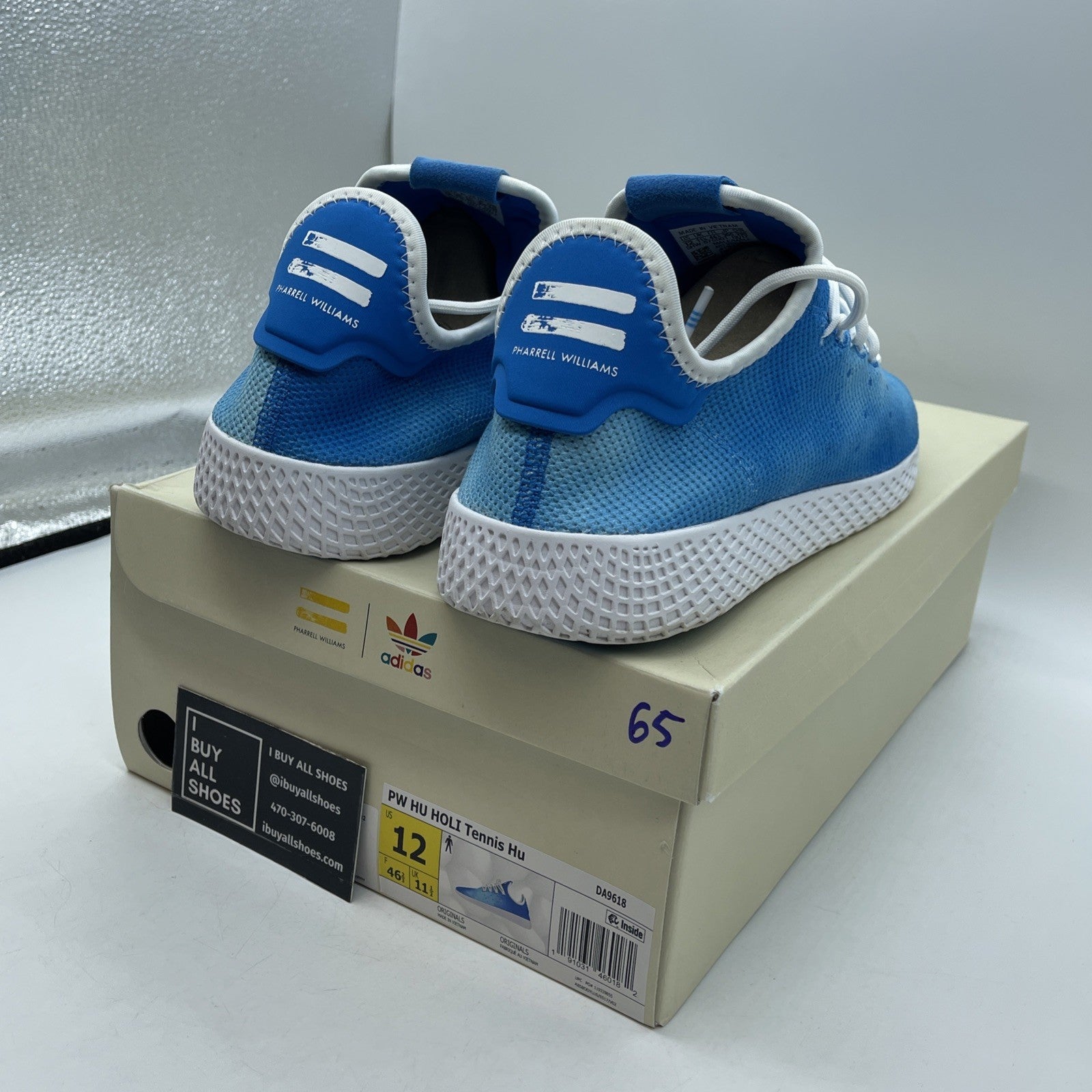 Size 12 - Pharrell x Adidas Tennis Hu Holi Bright Blue (DA9618)