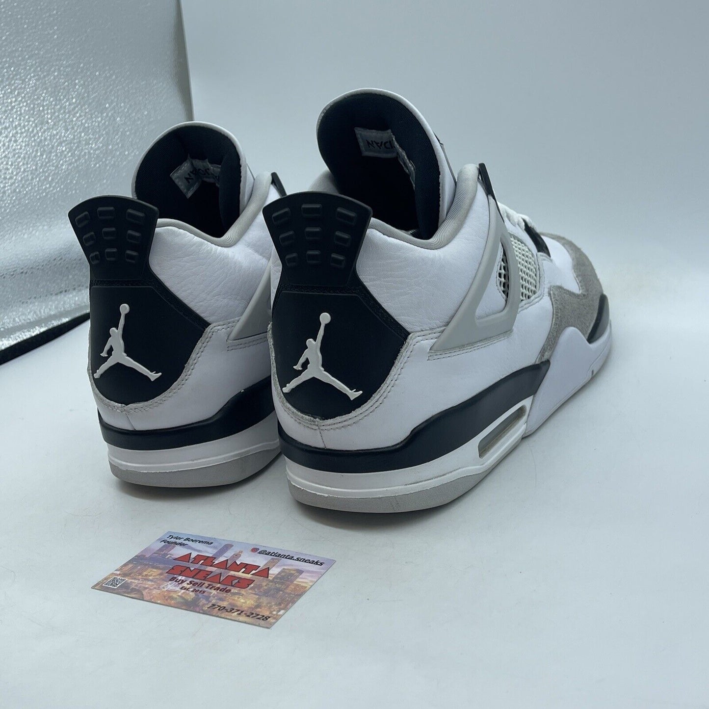 Size 12 - Jordan 4 Retro Mid Military Black White Leather Grey Suede (DH6926-111