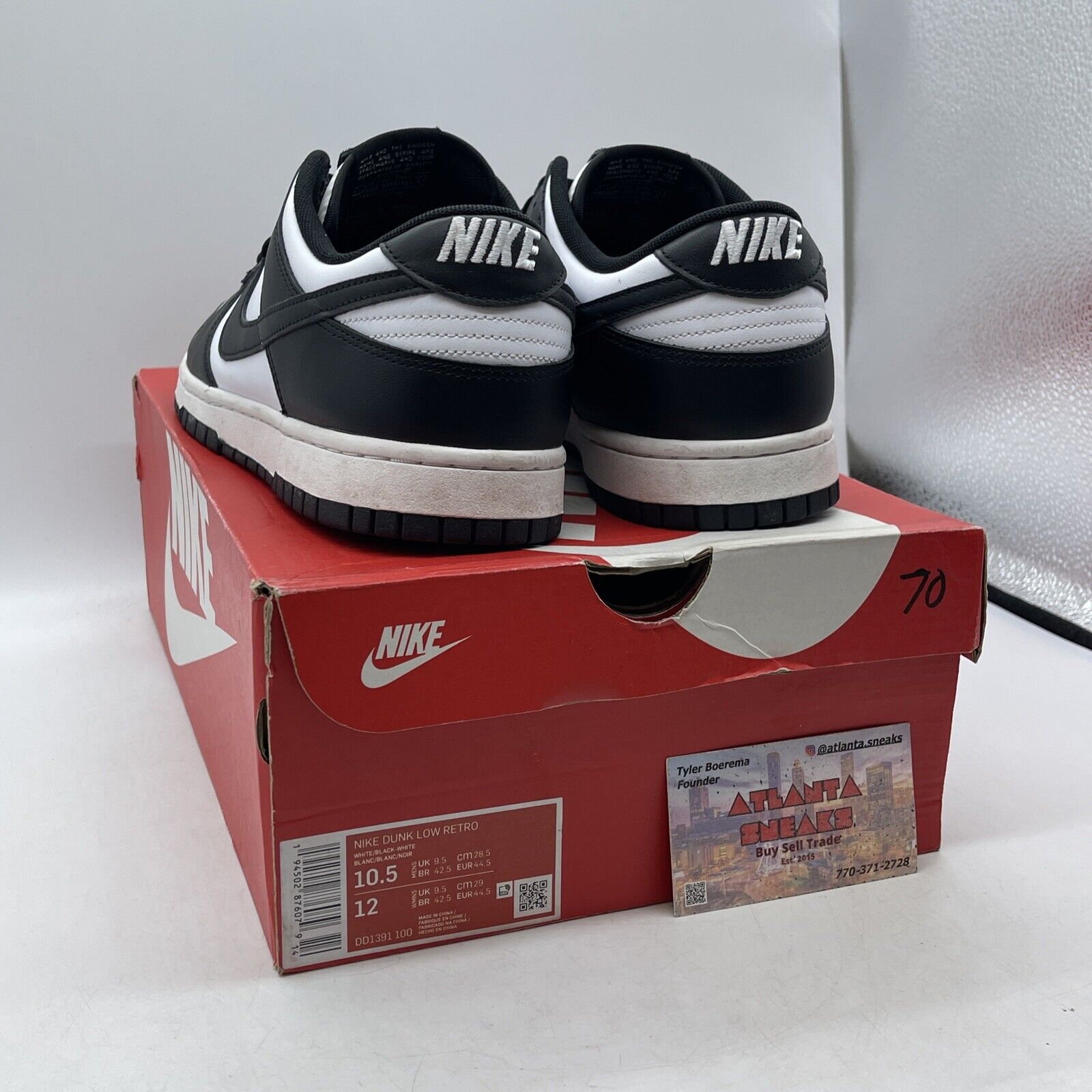 Size 10.5 - Nike Dunk Low Black White Leather (DD1391-100)