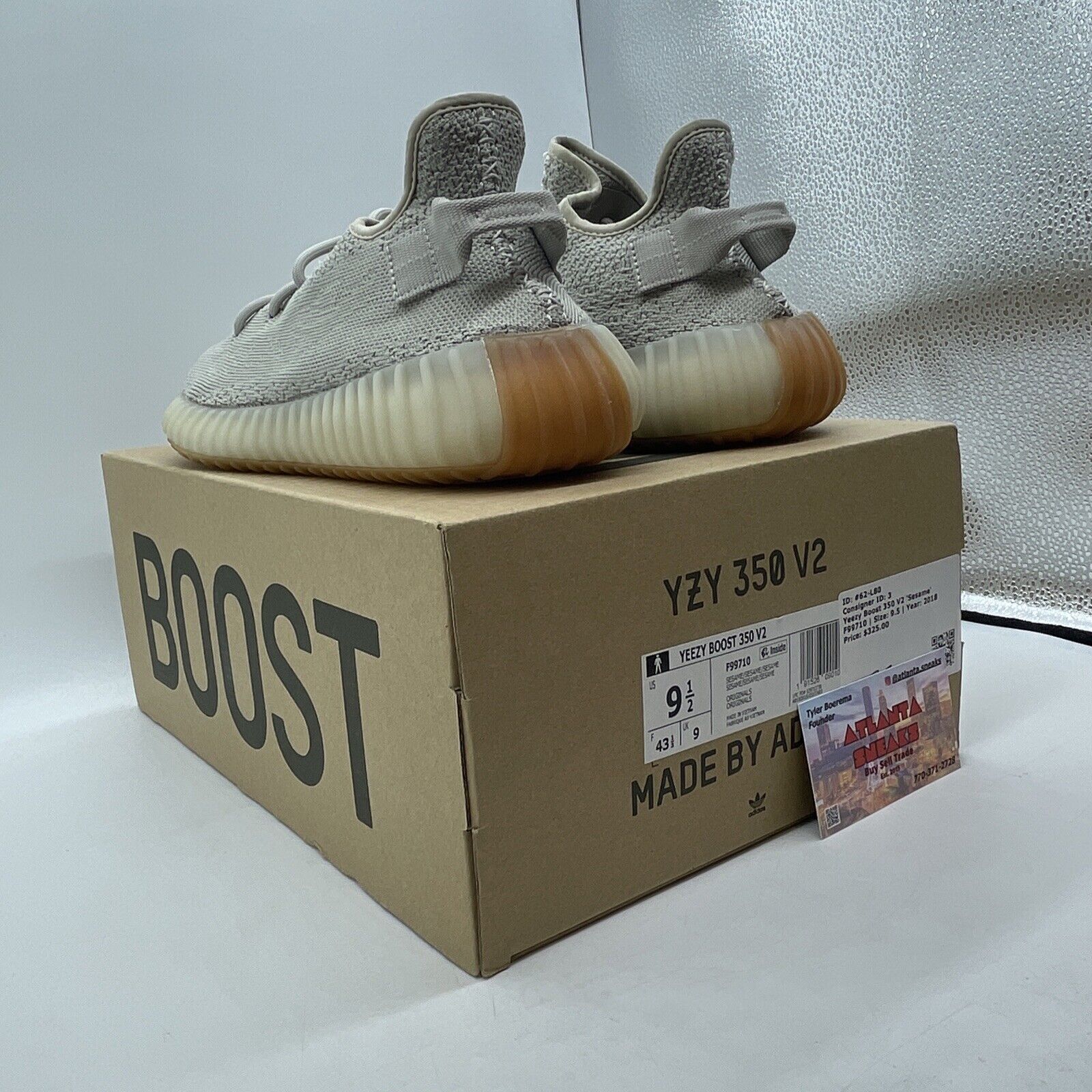 Size 9.5 - adidas Yeezy Boost 350 V2 Low Sesame (F99710)