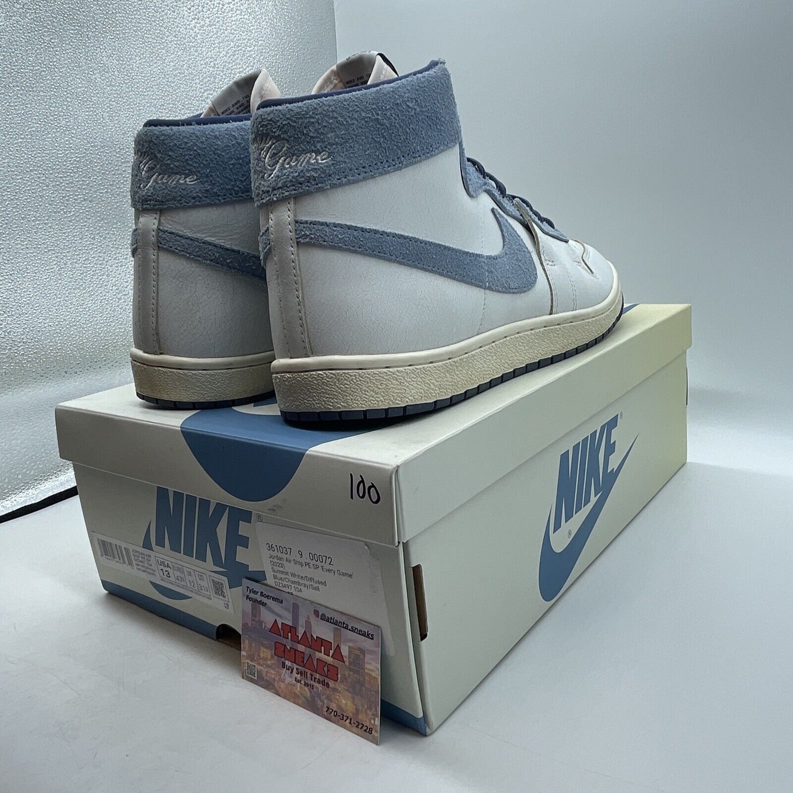 Size 13 - Jordan Air Ship PE SP Every Game Blue White Leather (DZ3497-104)
