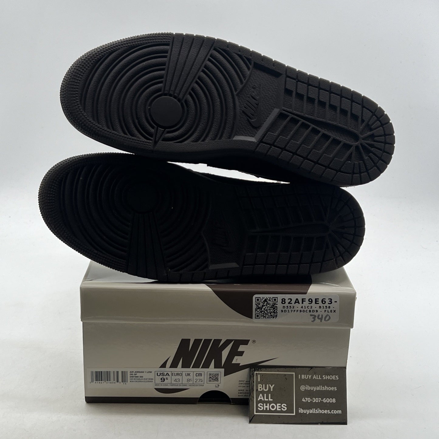 Size 9.5 - Travis Scott x Air Jordan 1 Retro OG SP Low Velvet Brown (DM7866-202)