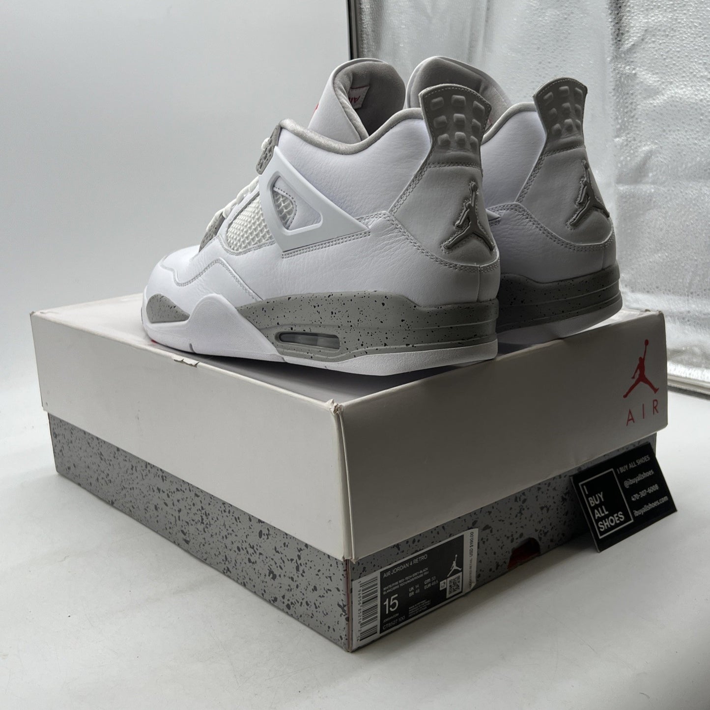 Size 15 - Air Jordan 4 Retro Mid White Oreo (CT8527-100)