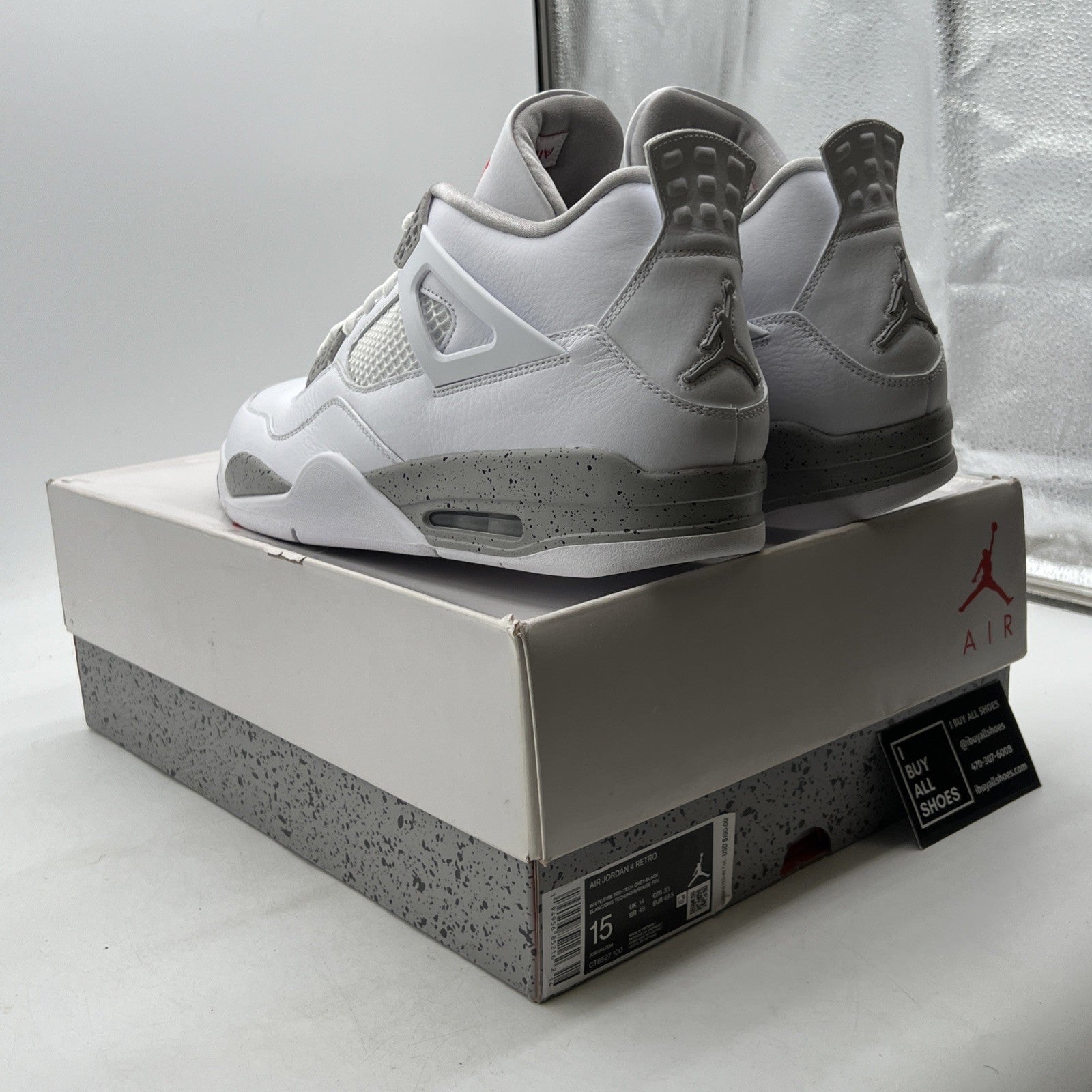 Size 15 - Air Jordan 4 Retro Mid White Oreo (CT8527-100)