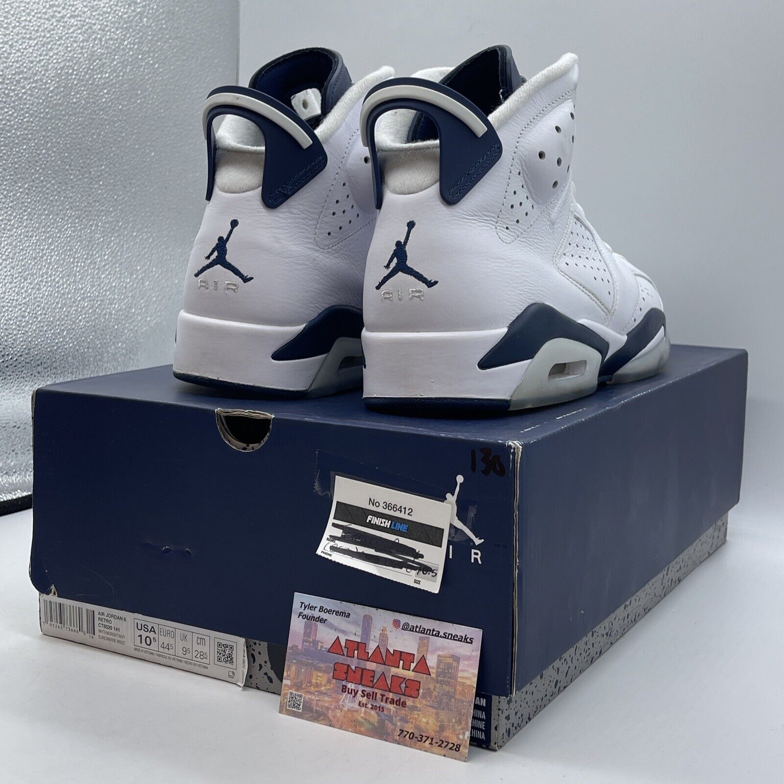 Size 10.5 - Jordan 6 Retro Midnight Navy White Blue Leather (CT8529-141)