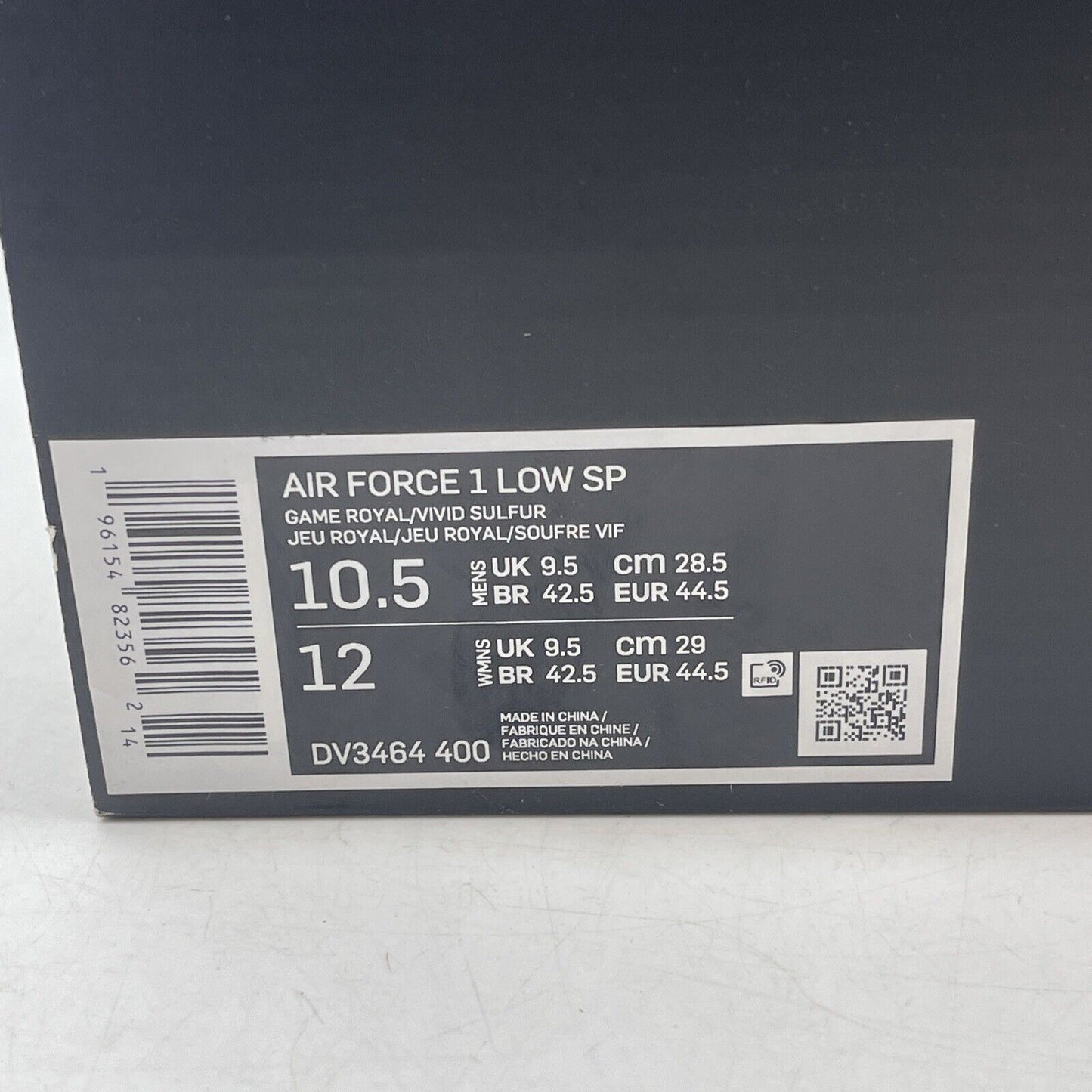 Size 10.5 - Nike AMBUSH x Air Force 1 Low Game Royal Blue Yellow (DV3464-400)