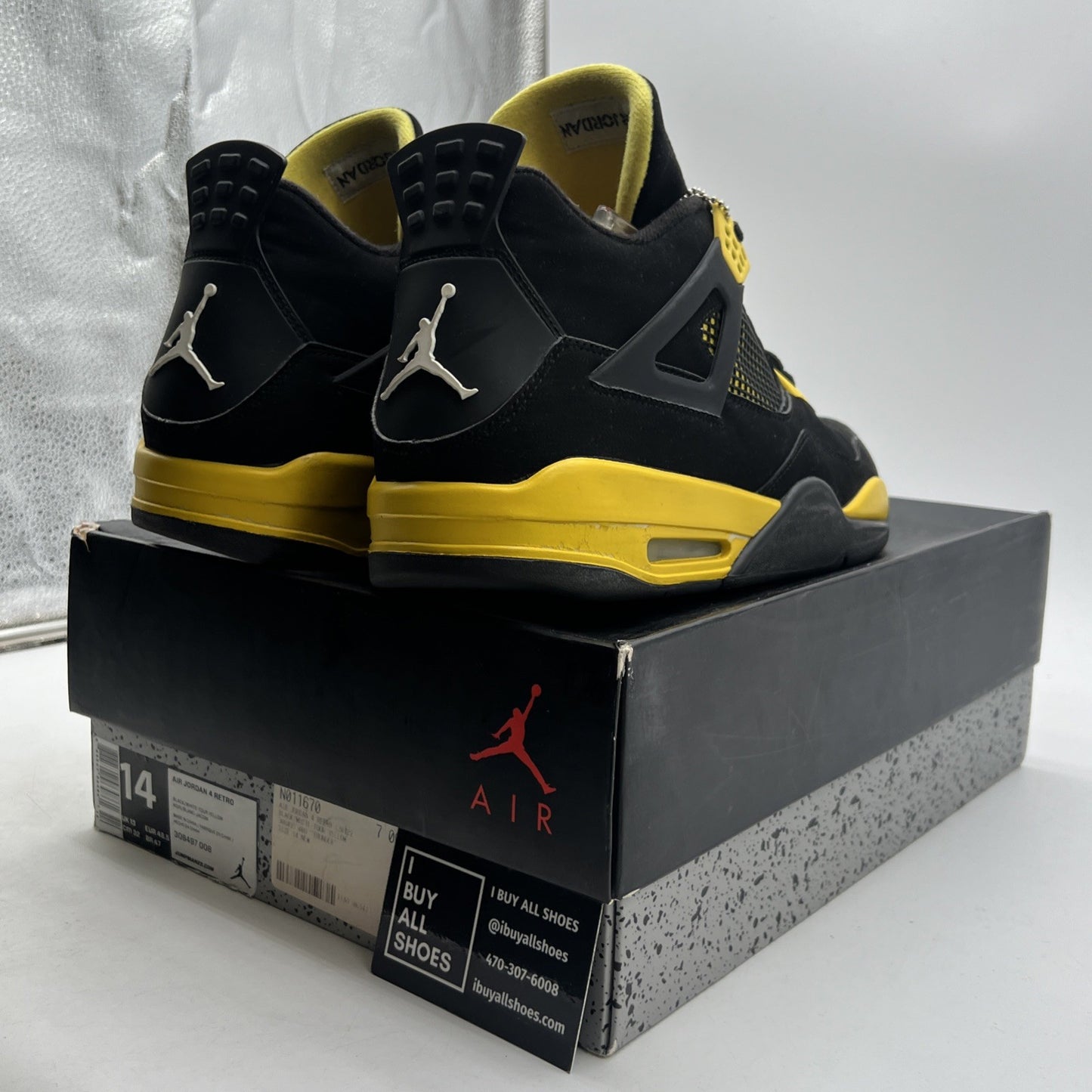 Size 14 - Air Jordan 4 Retro Low Thunder (308497-008)