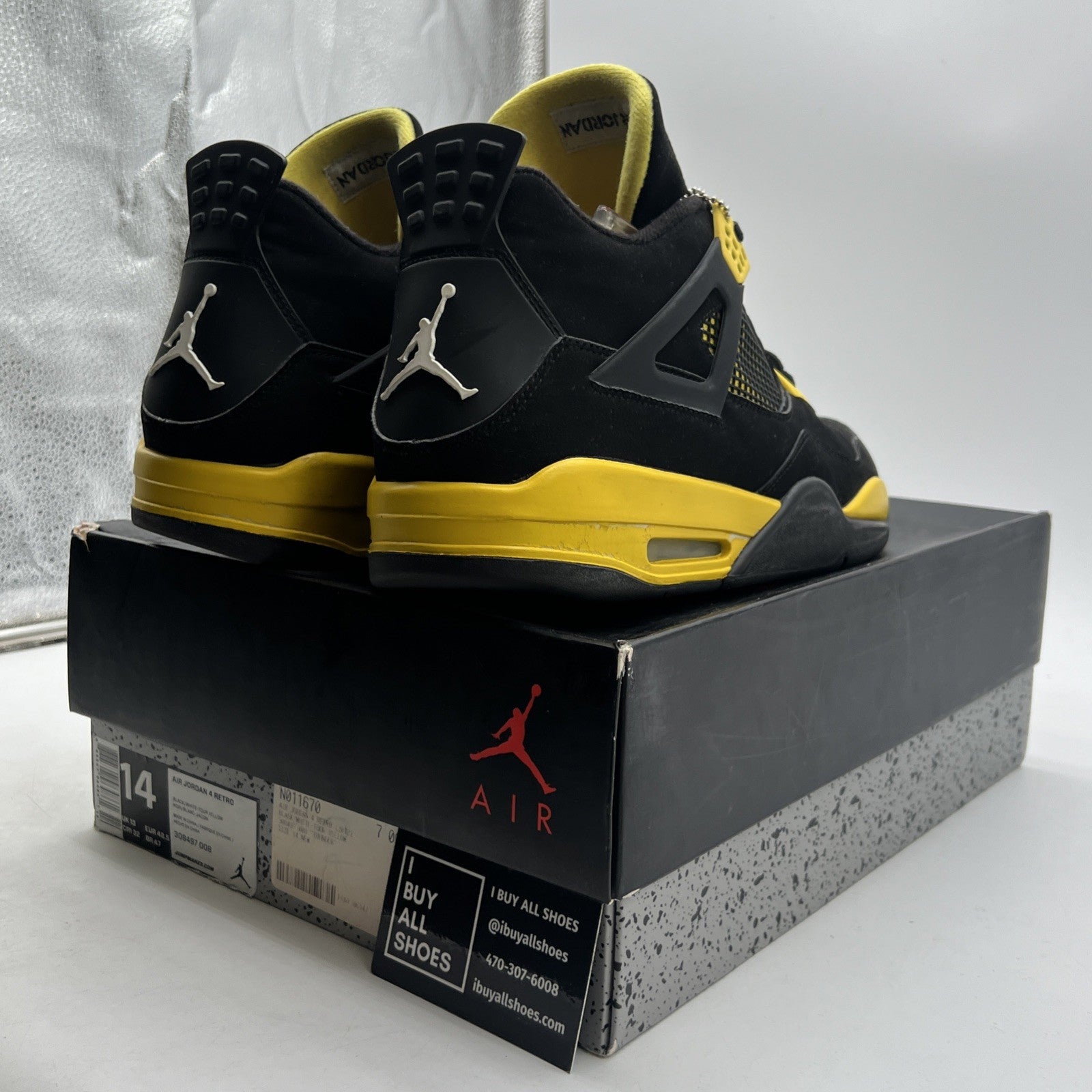 Size 14 - Air Jordan 4 Retro Low Thunder (308497-008)