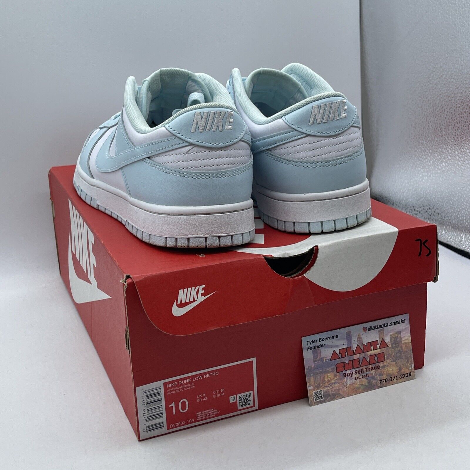 Size 10 - Nike Dunk Low Glacier Blue White Leather (DV0833-104)