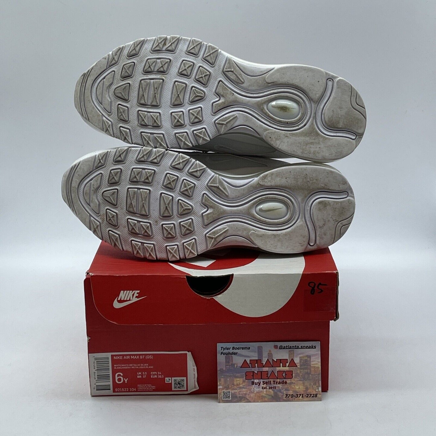 Size 6 (GS) - Nike Air Max 97 Low White Metallic Silver (921522-104)