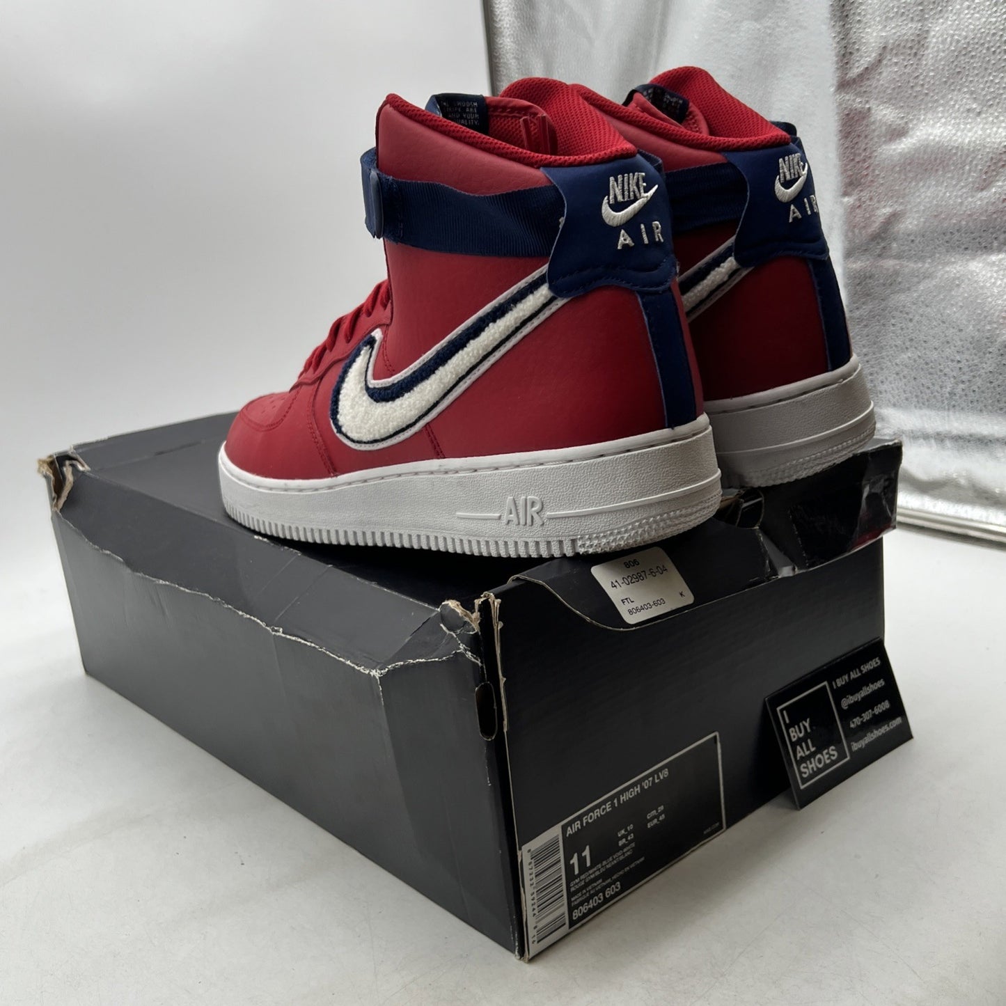 Size 11 - Nike Air Force 1 '07 LV8 High Red (806403-603)
