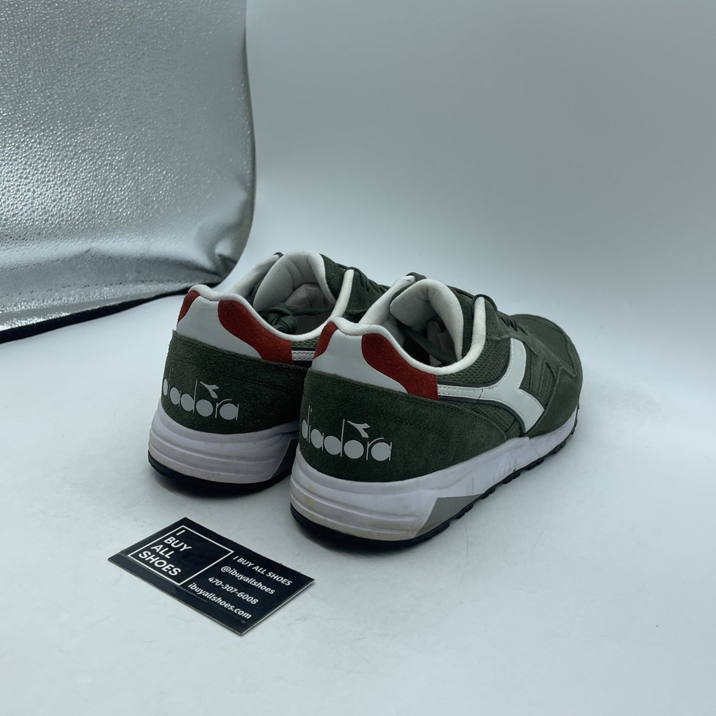 Size 9 - Diadora N902 S Mesh Italia Olive Green/ White/ Red (90395)