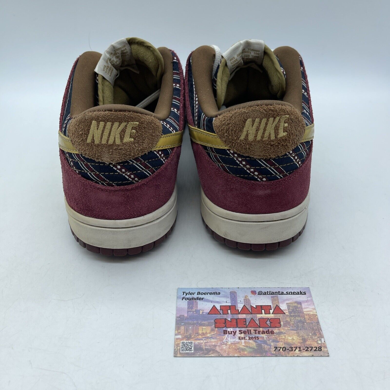 Size 12 - Dunk Low Pro SB Anchorman Burgundy White Brown Suede (304292-672)