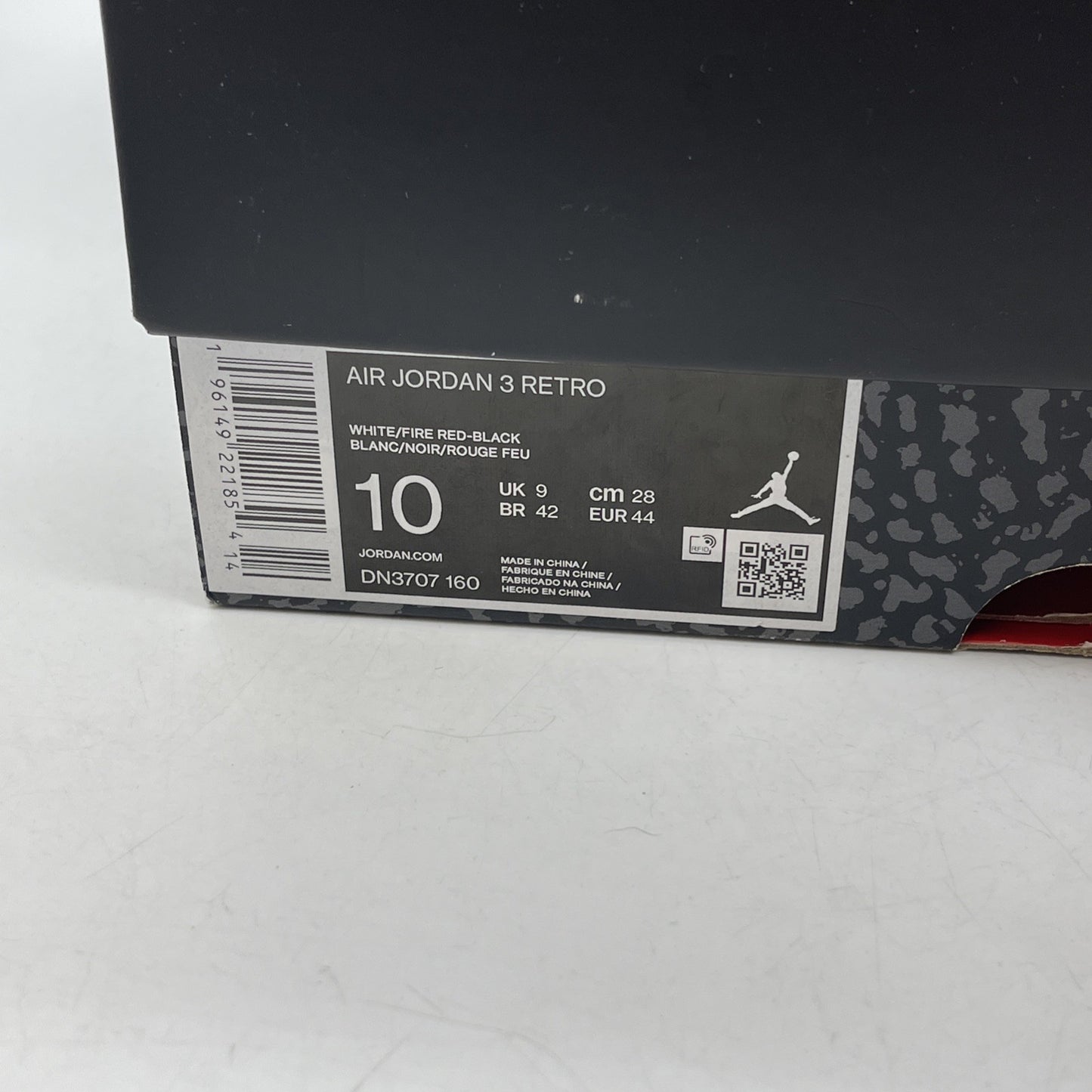 Size 10 - Jordan 3 Retro Mid Fire Red White Suede Leather (DN3707-160)