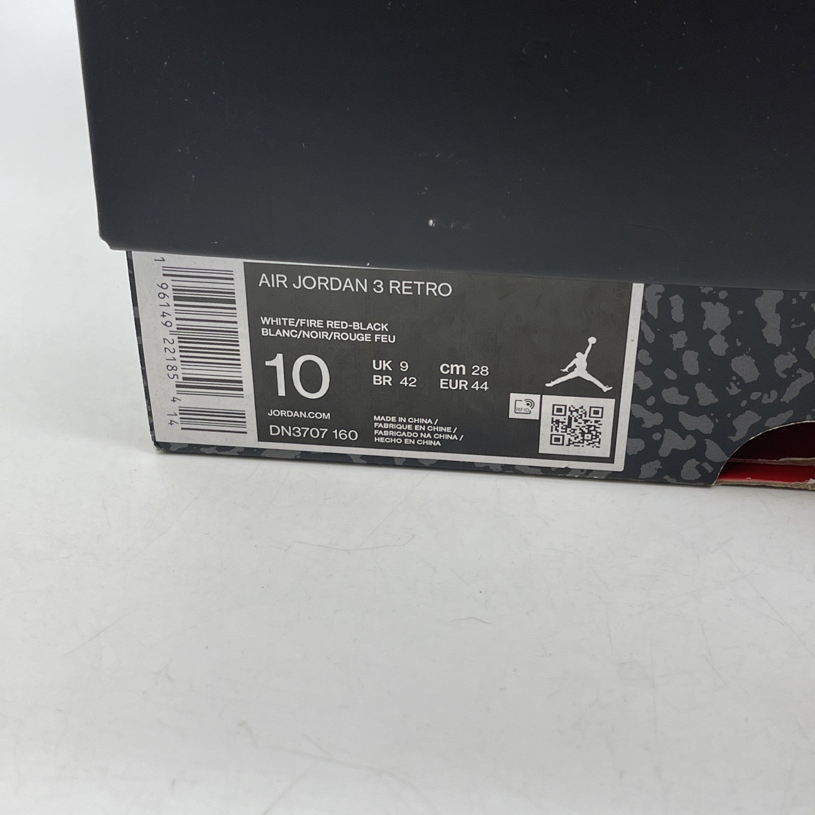 Size 10 - Jordan 3 Retro Mid Fire Red White Suede Leather (DN3707-160)