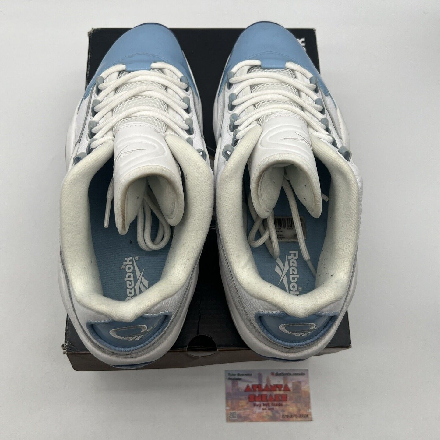 Size 11 - Reebok Question Patent Low Fluid Blue White Leather (FX5000)