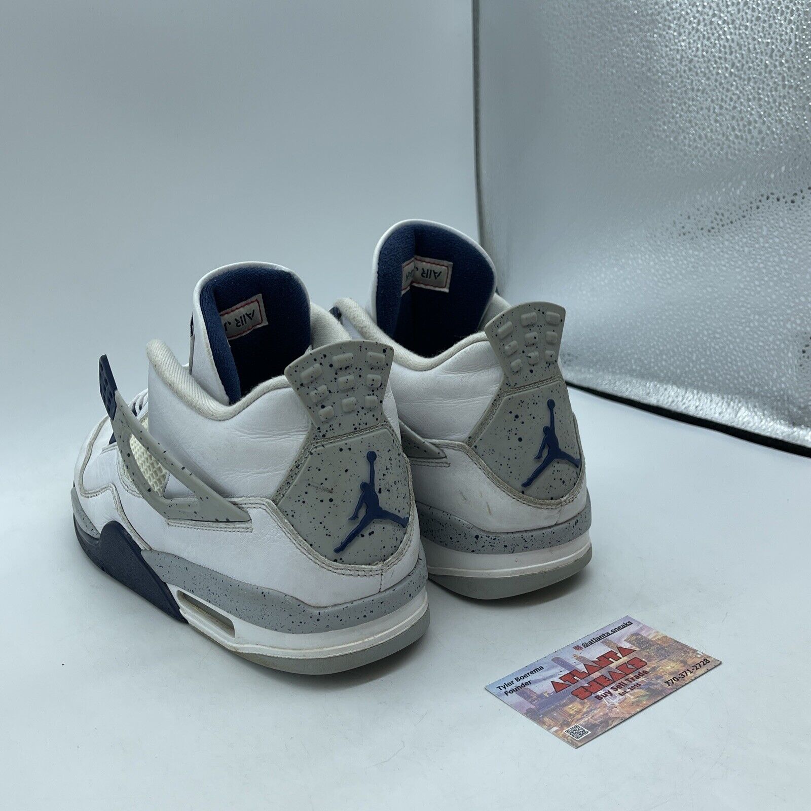 Size 10 - Jordan 4 Retro Mid Midnight Navy Grey White Leather (DH6927-140)