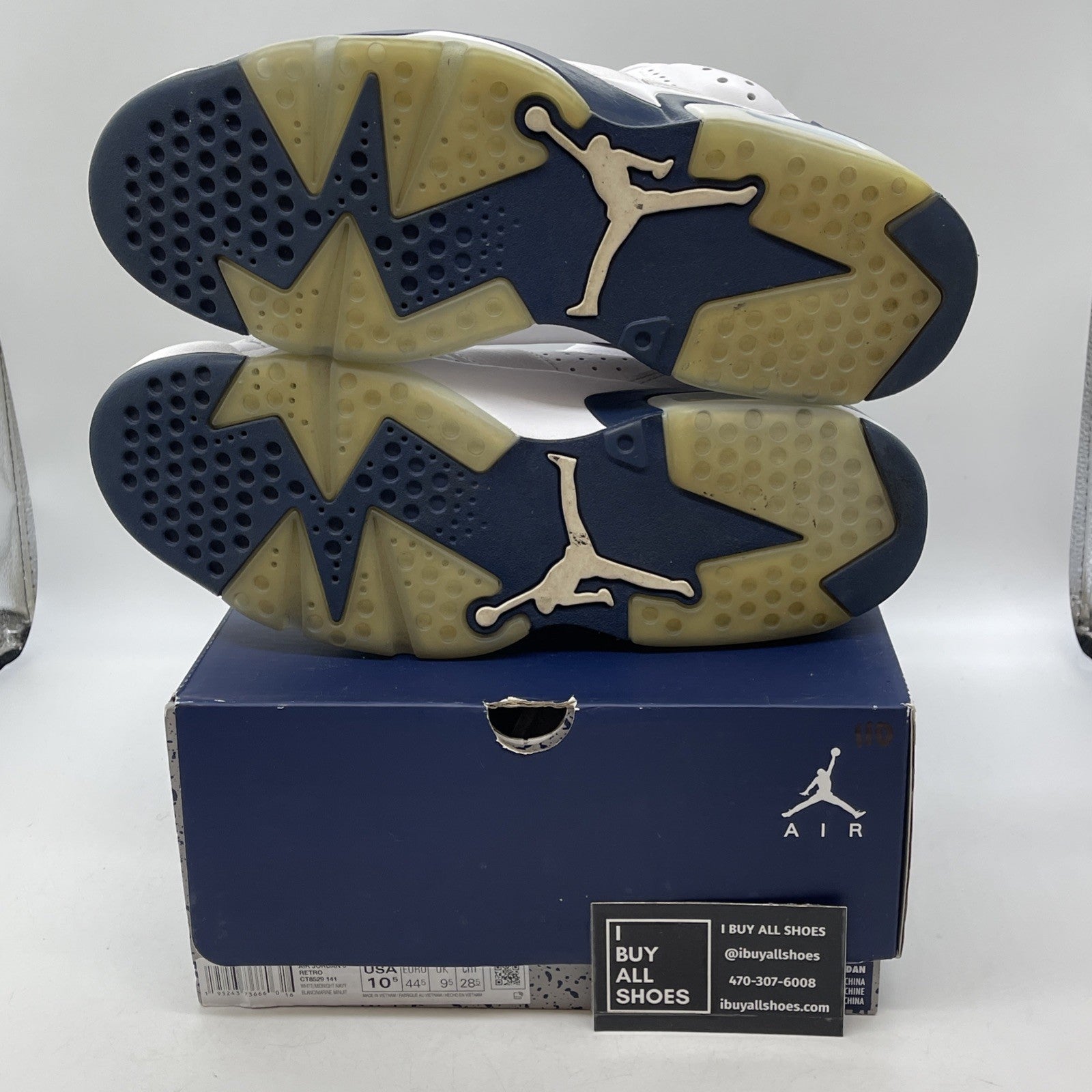 Size 10.5 - Jordan 6 Retro Midnight Navy White Leather (CT8529-141)