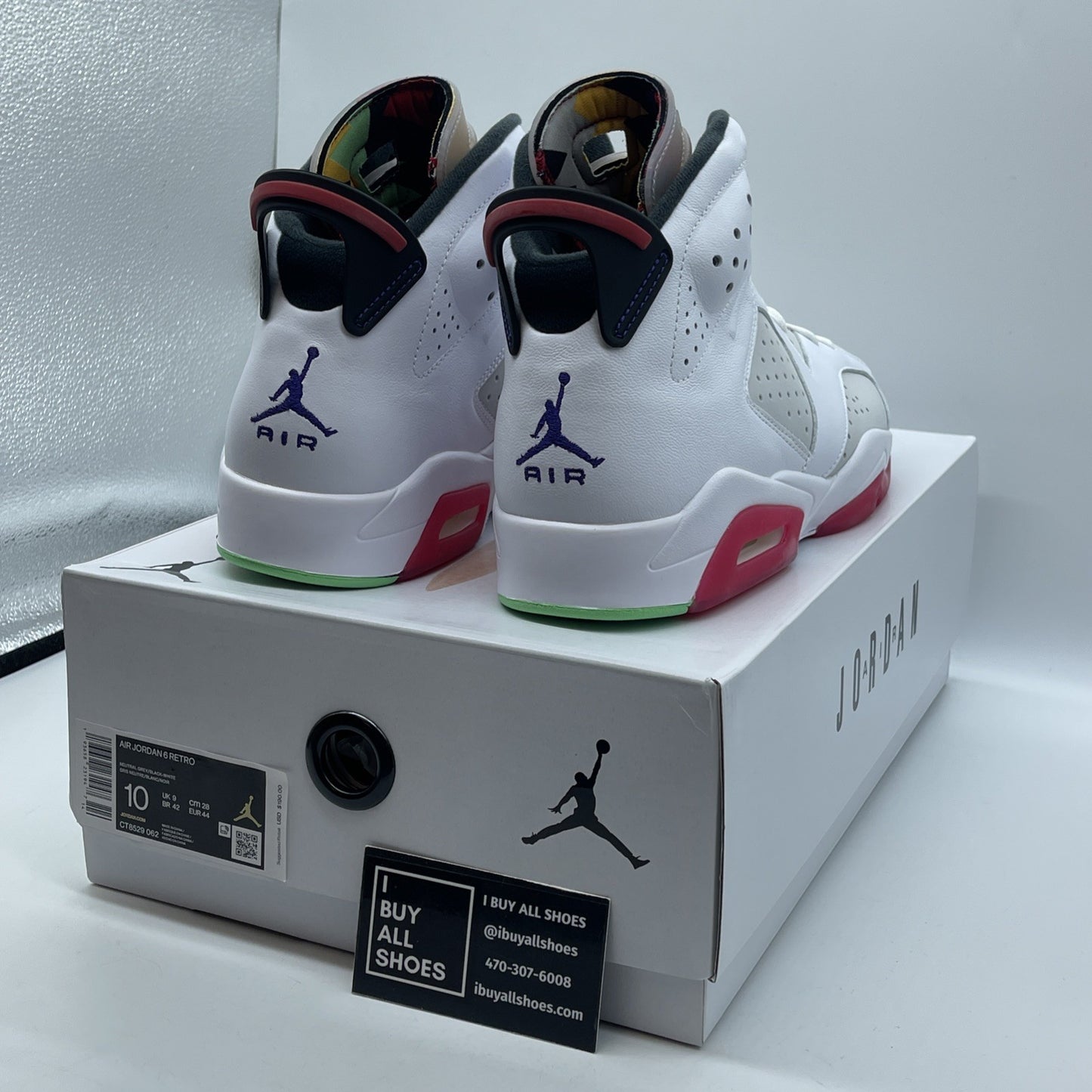 Size 10 - Air Jordan 6 Retro Hare Grey White Suede Leather (CT8529-062)