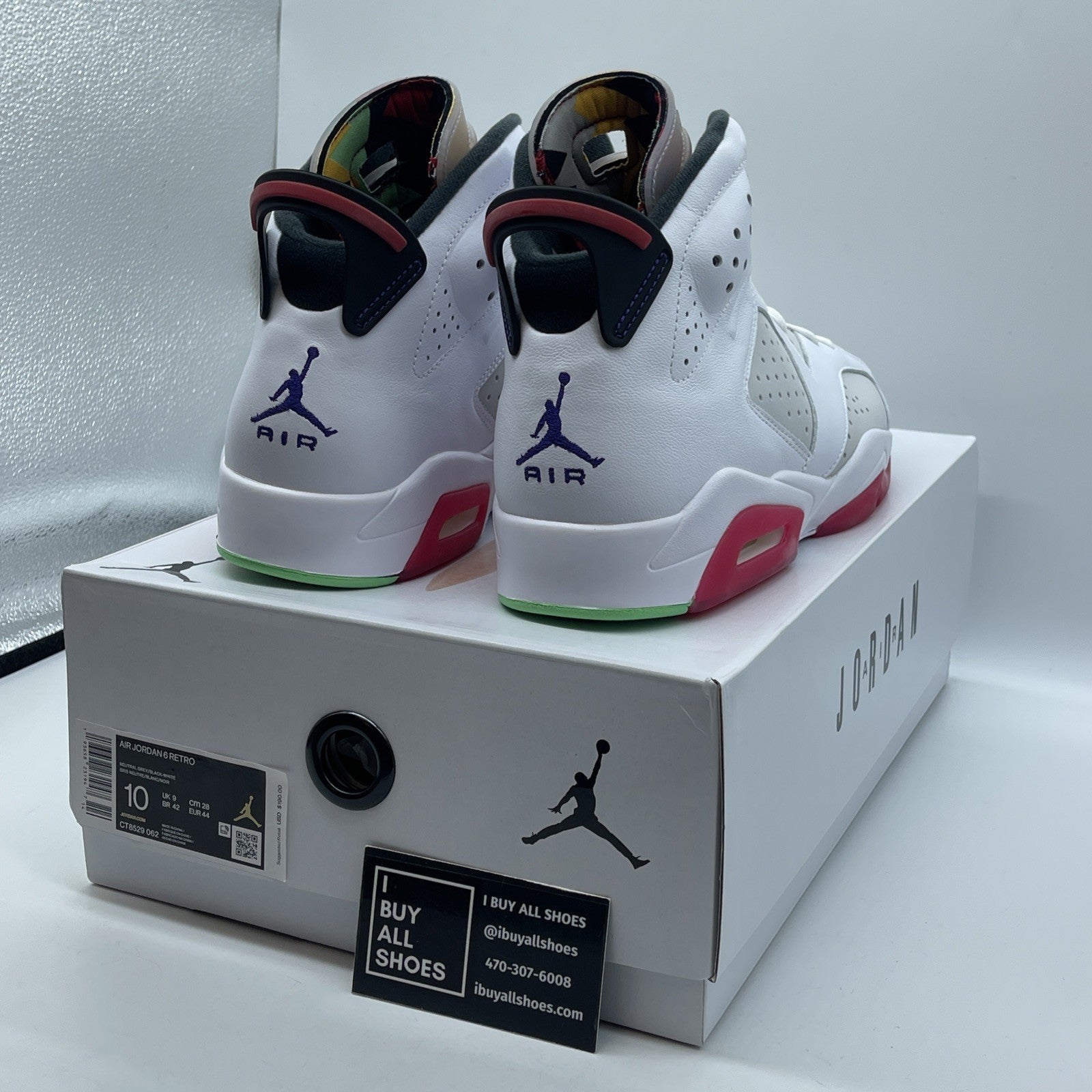 Size 10 - Air Jordan 6 Retro Hare Grey White Suede Leather (CT8529-062)
