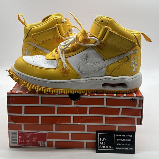 Size 10 - Nike Off-White x Air Force 1 SP Leather Mid Varsity Maize (DR0500-101)