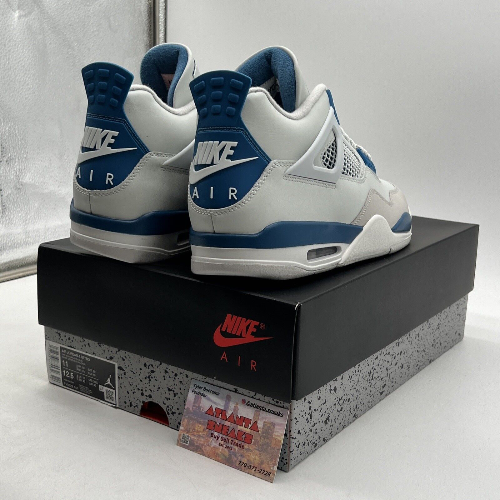 Size 11 - Air Jordan 4 Retro 2024 Military Blue White Leather (FV5029-141)