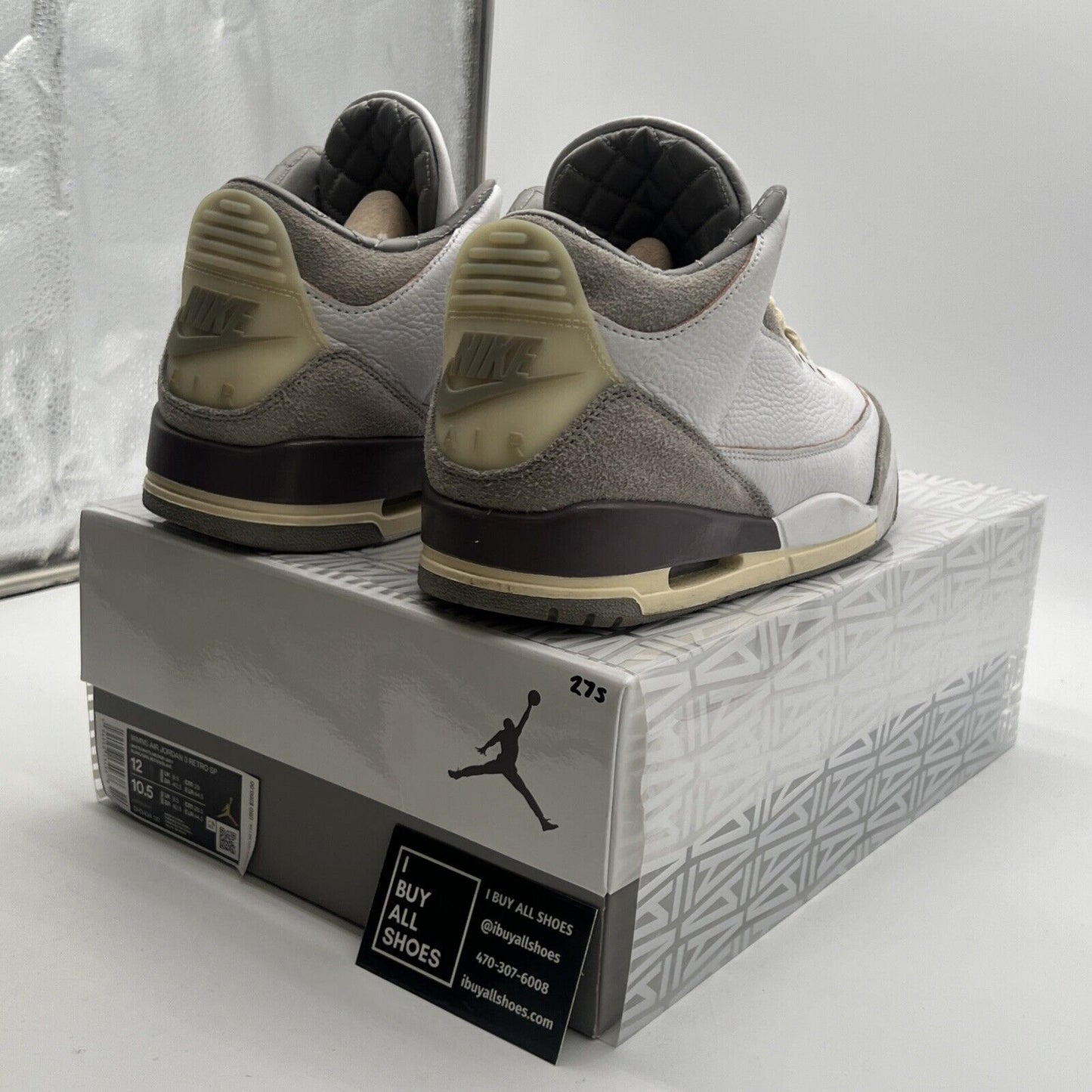 Size 12 - Jordan 3 Retro SP x A Ma Maniere Low Raised By Women W (DH3434-110)