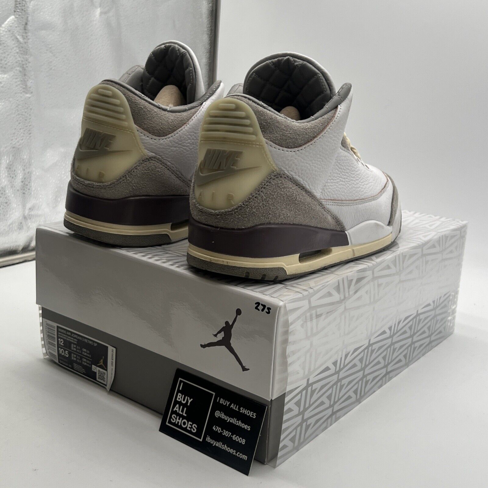 Size 12 - Jordan 3 Retro SP x A Ma Maniere Low Raised By Women W (DH3434-110)