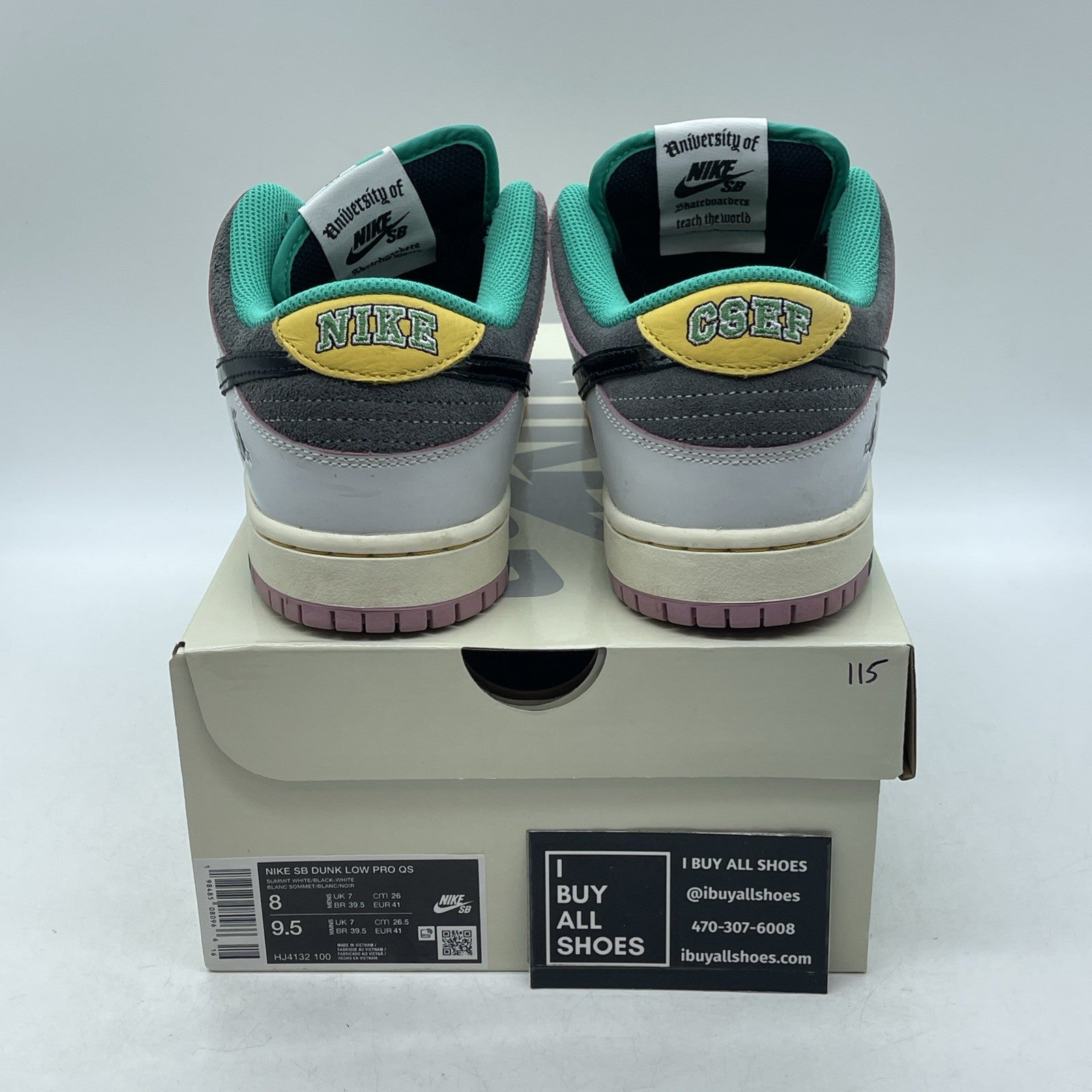 Size 8 - CSEF x Nike Dunk SB Low White Clear Emerald (HJ4132-100)