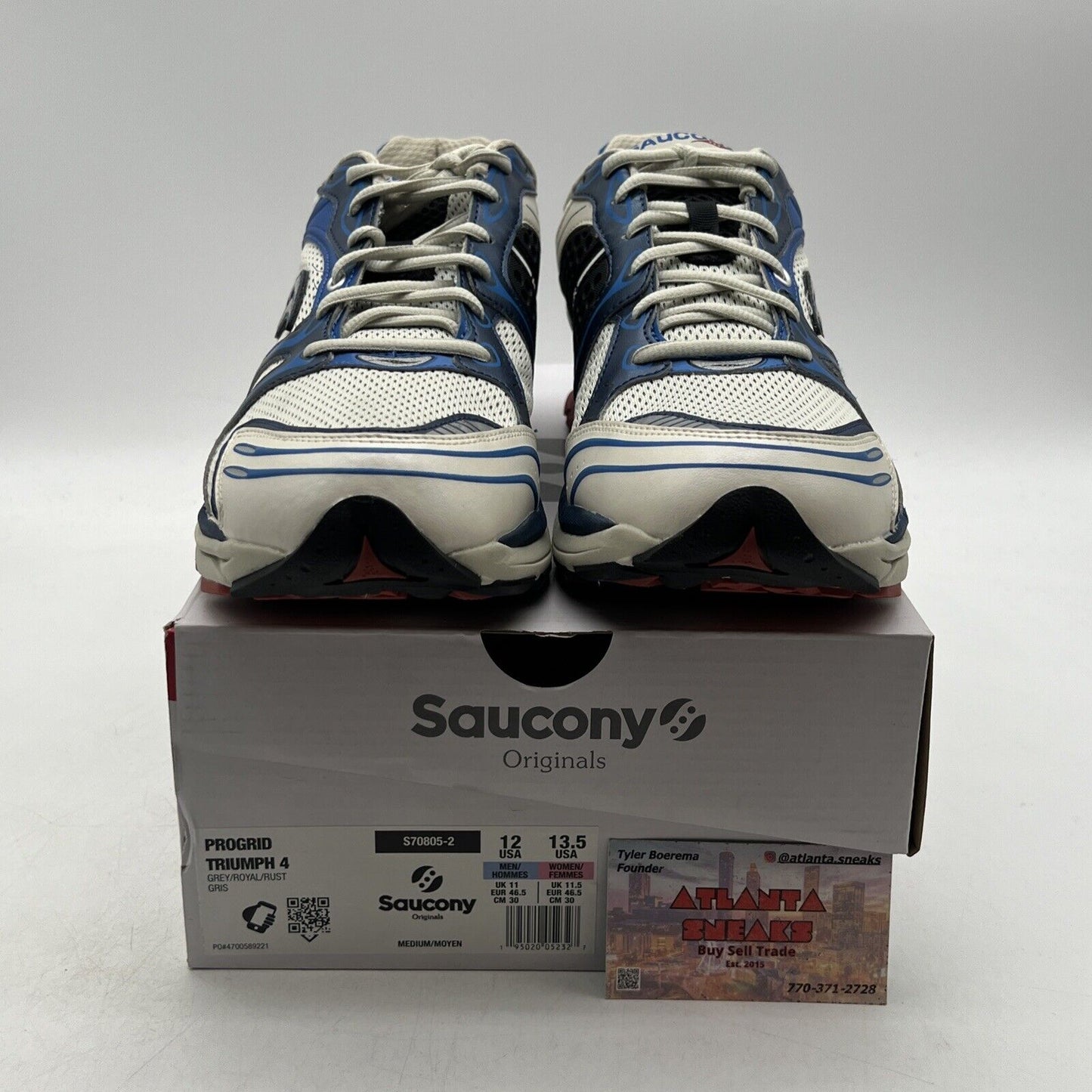 Saucony Unisex ProGrid Triumph 4 Athletic Grey Royal Rust (S70805-2)